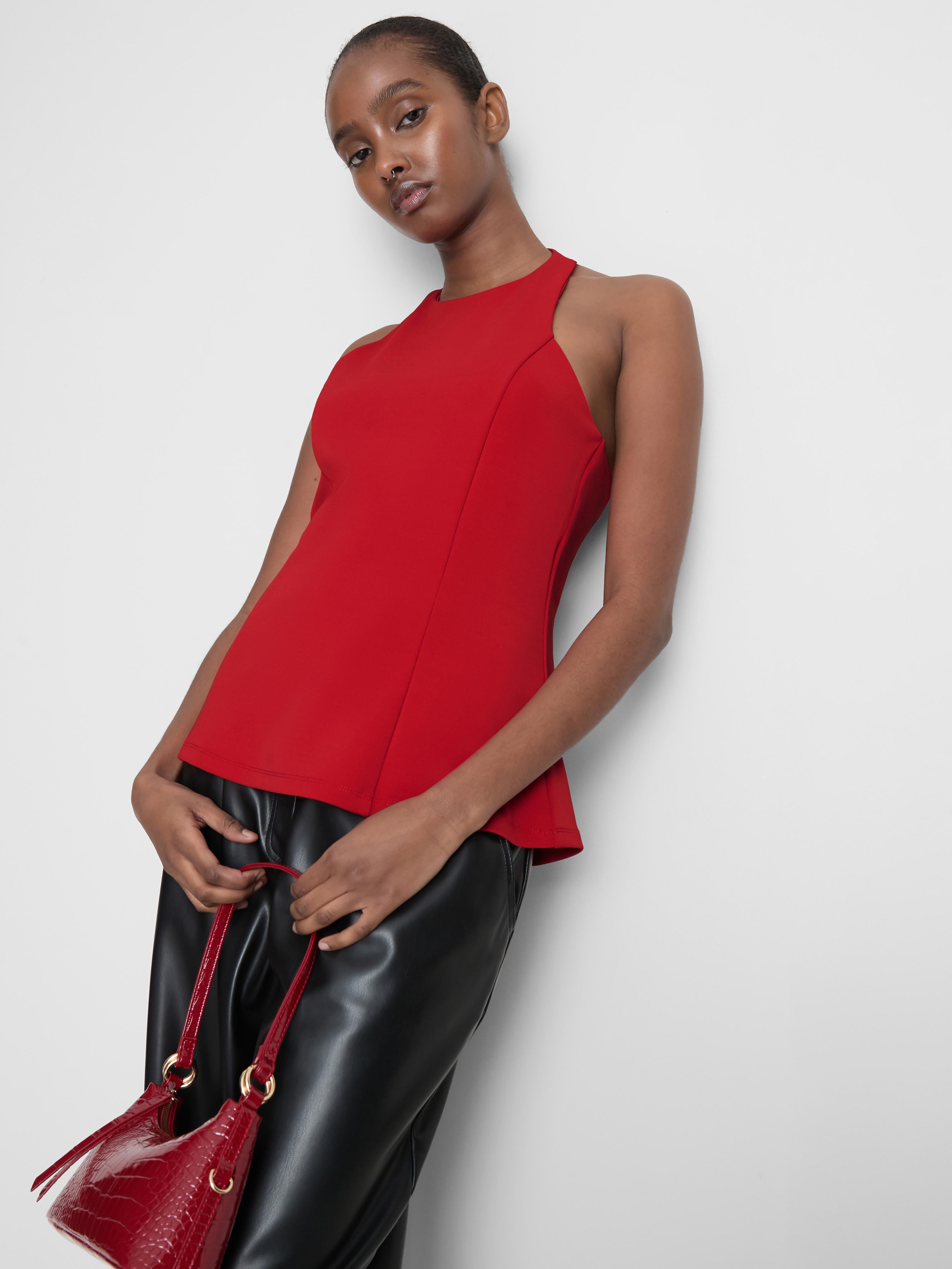 Halter Neck Peplum Top