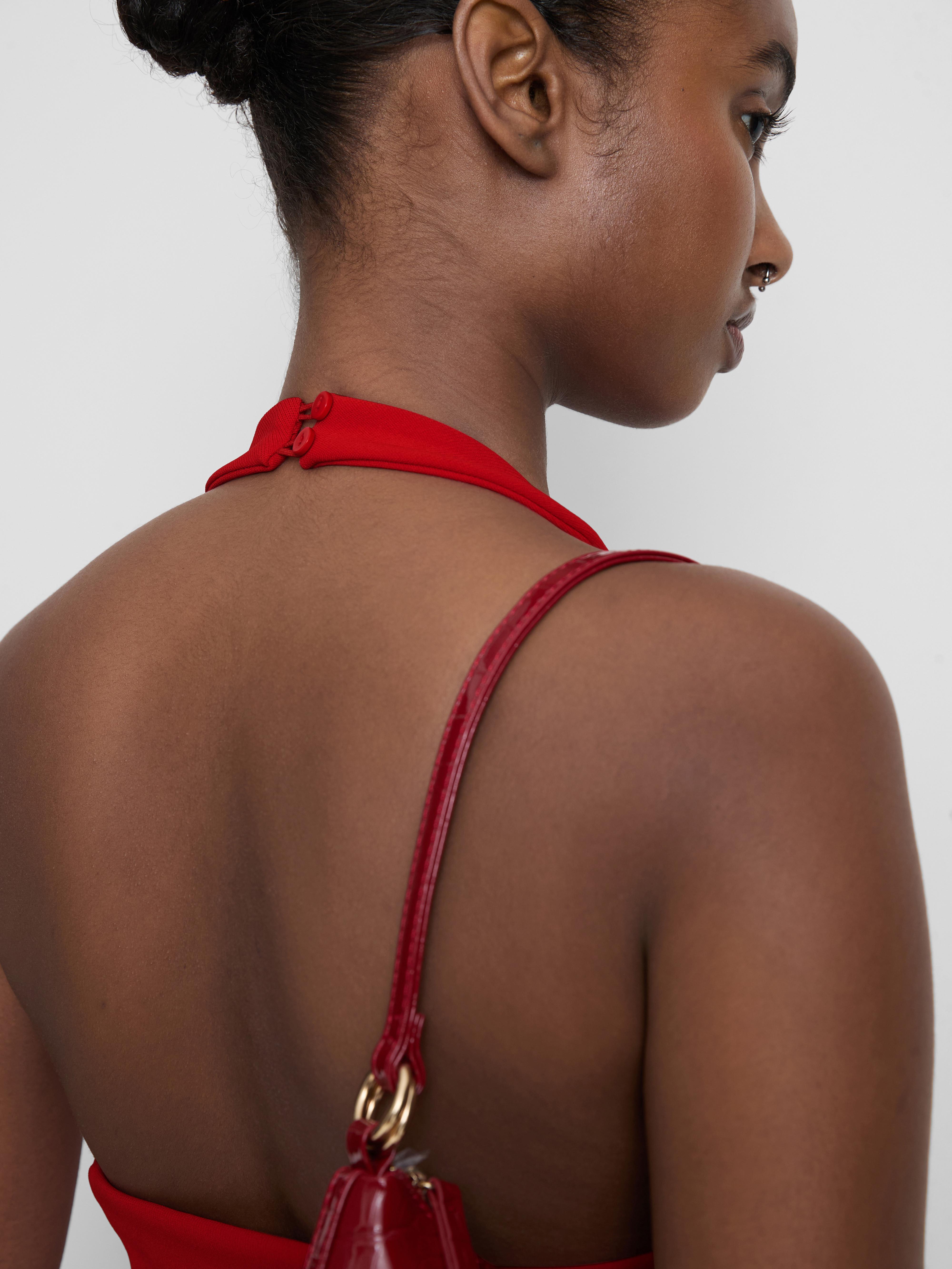 Halter Neck Peplum Top