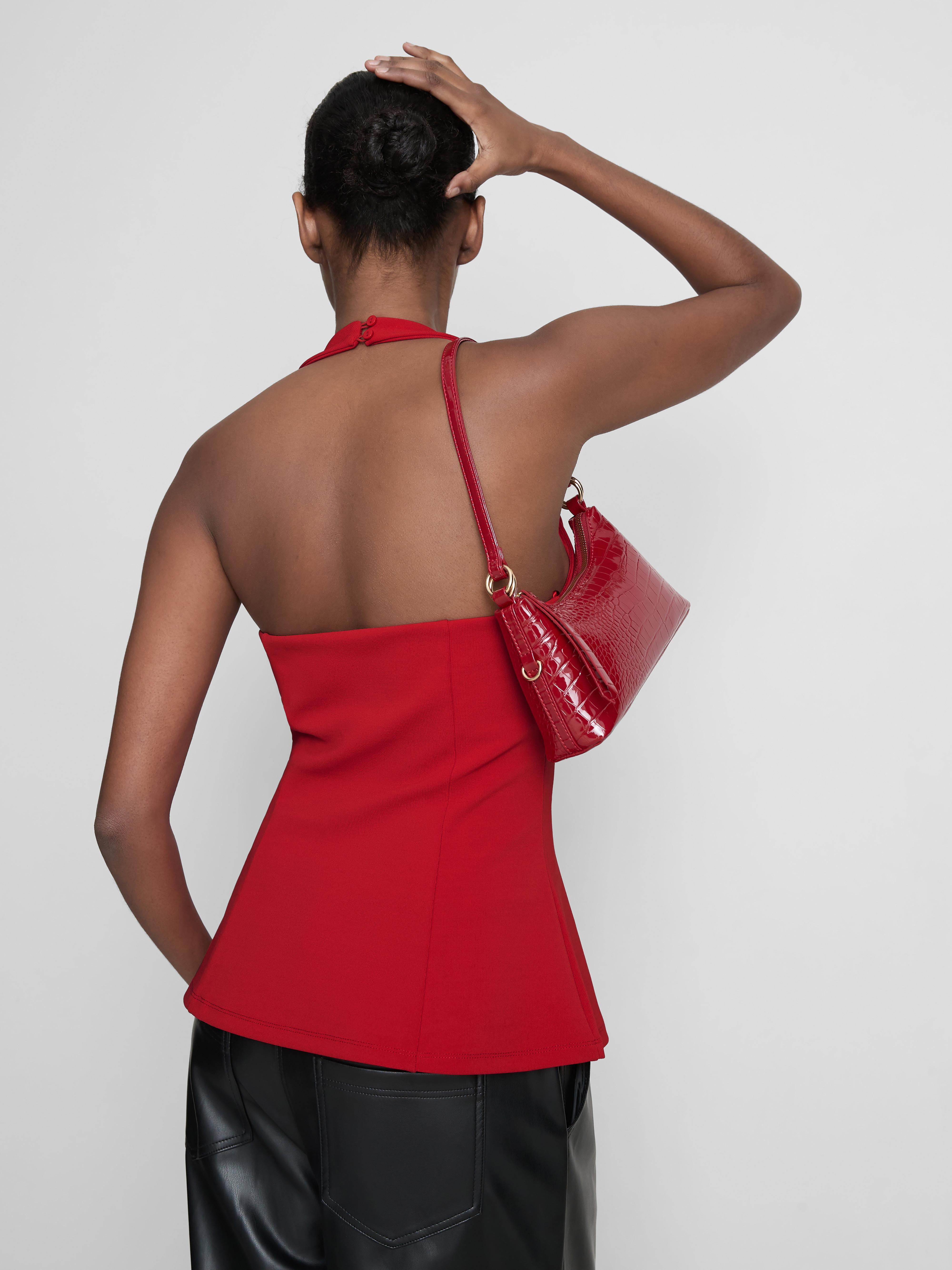 Halter Neck Peplum Top