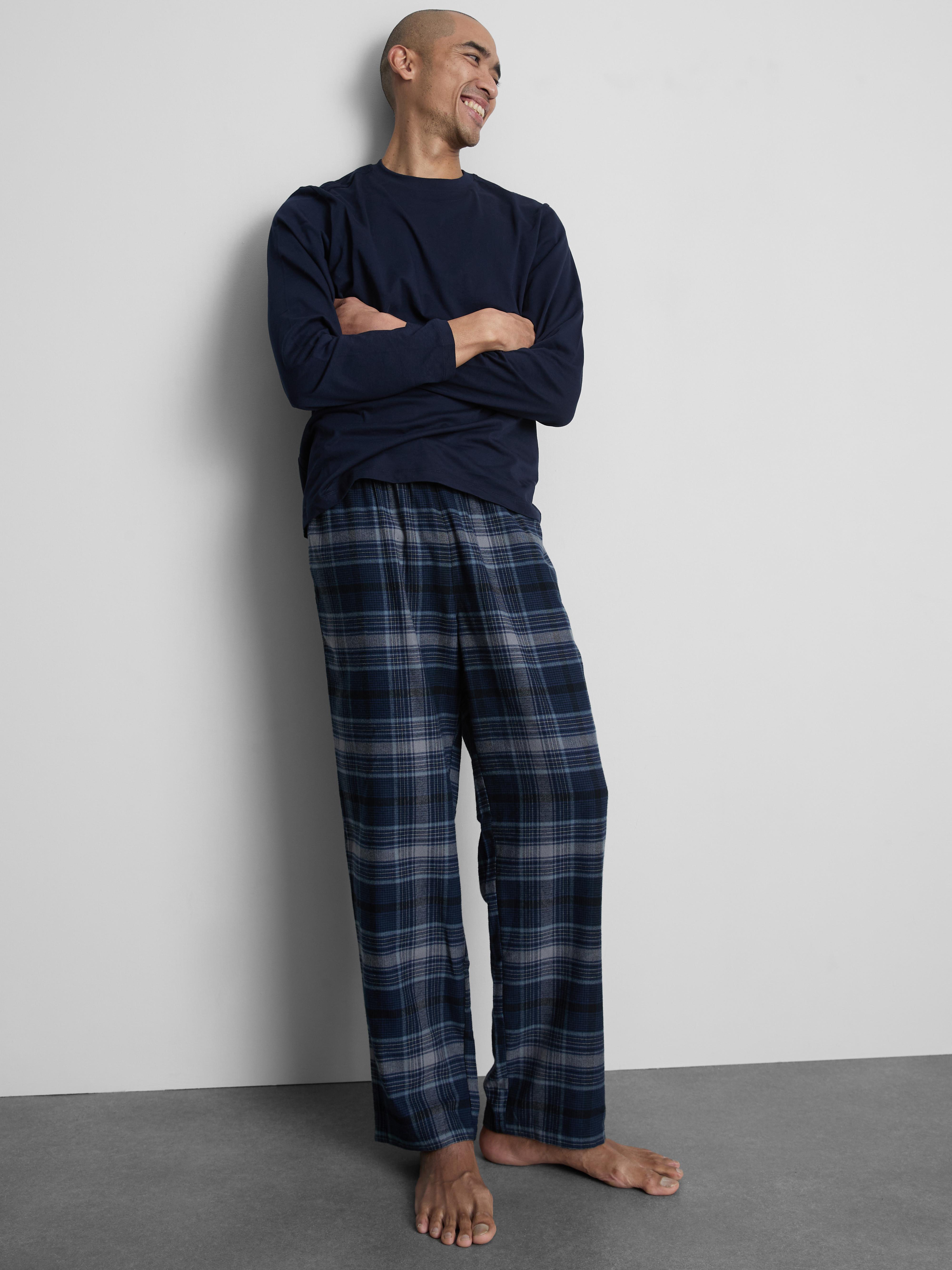 Brushed Cotton Check Long Pyjamas