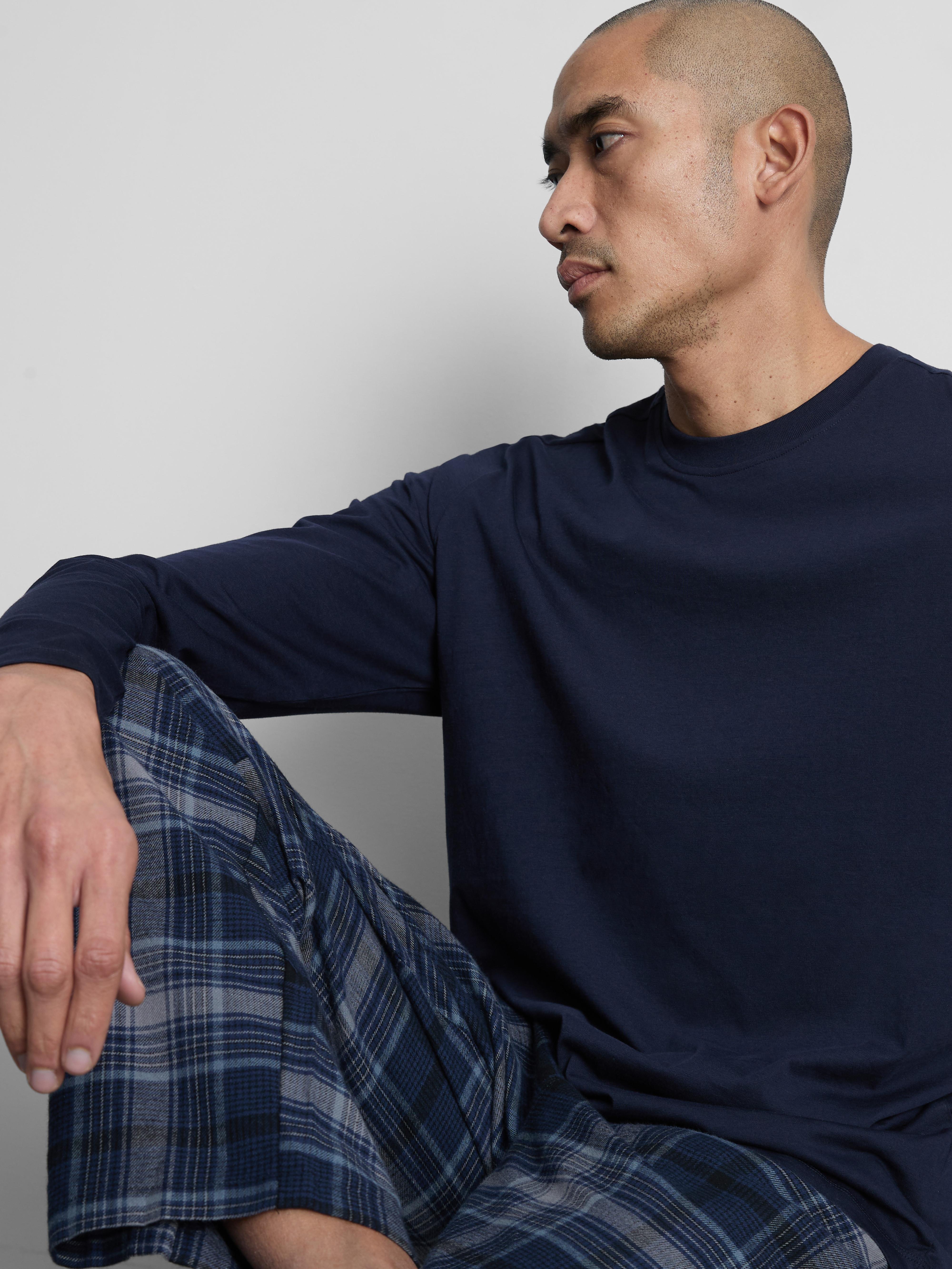 Brushed Cotton Check Long Pyjamas