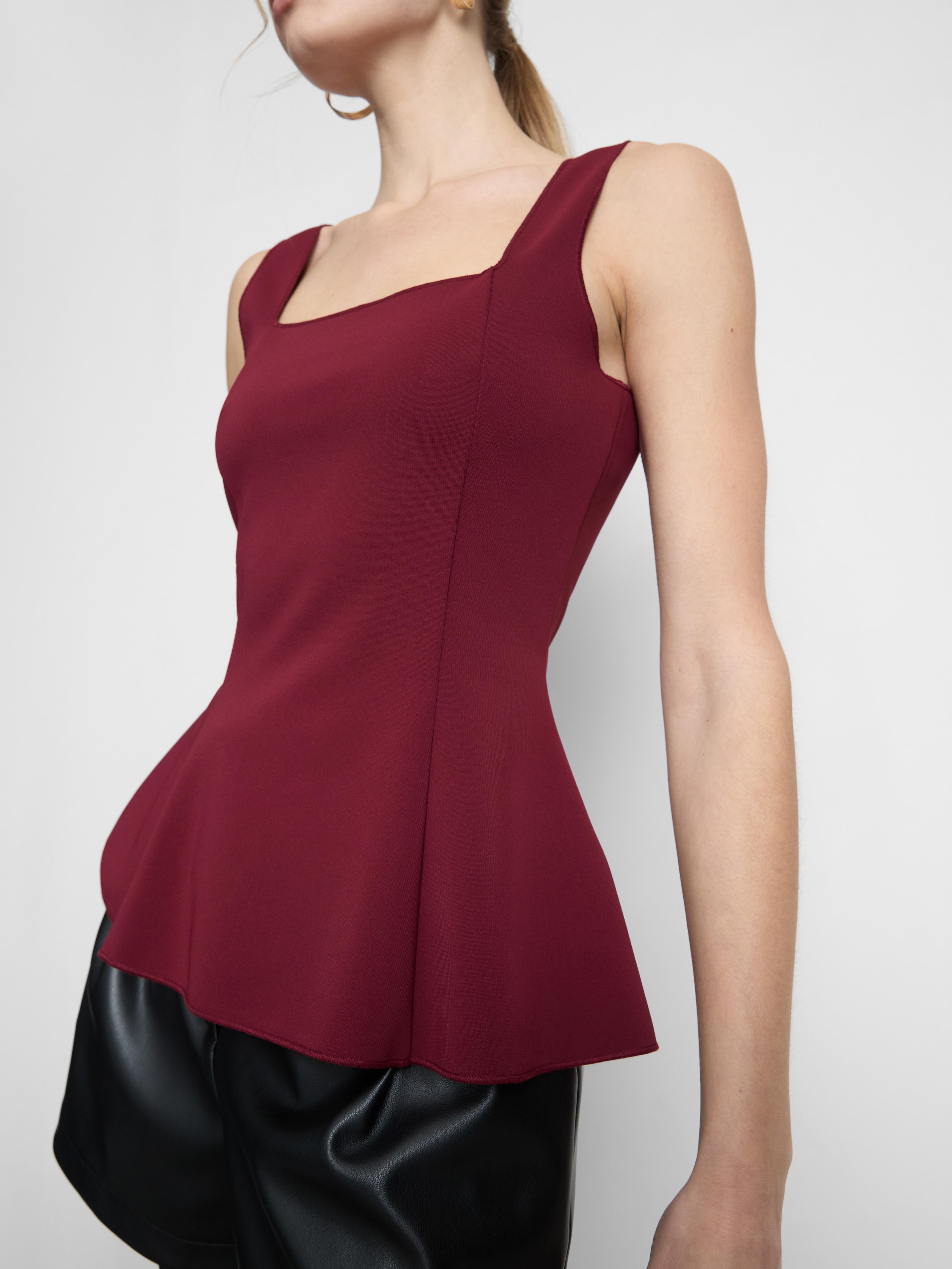 Top peplum gola quadrada