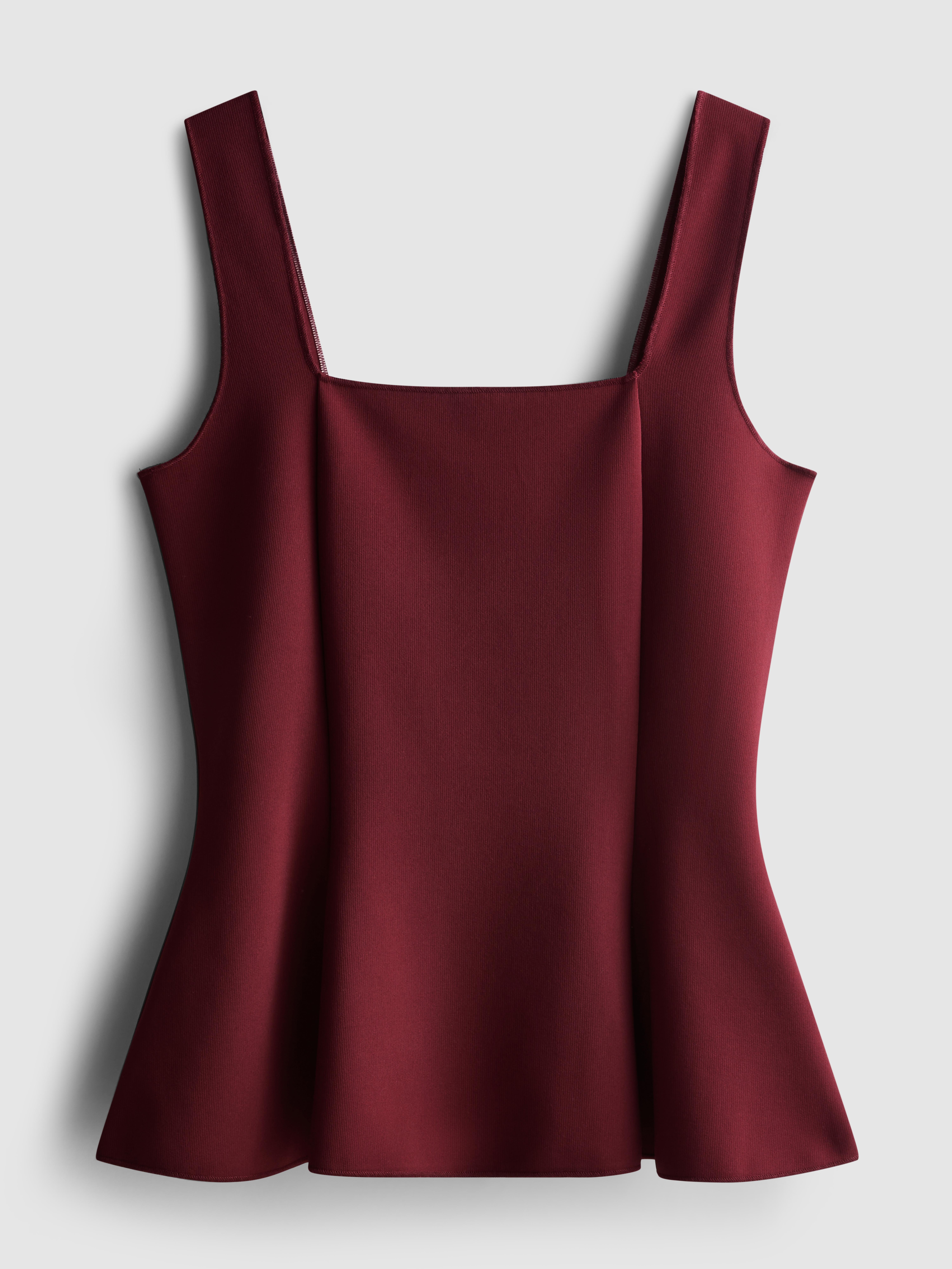 Top peplum gola quadrada