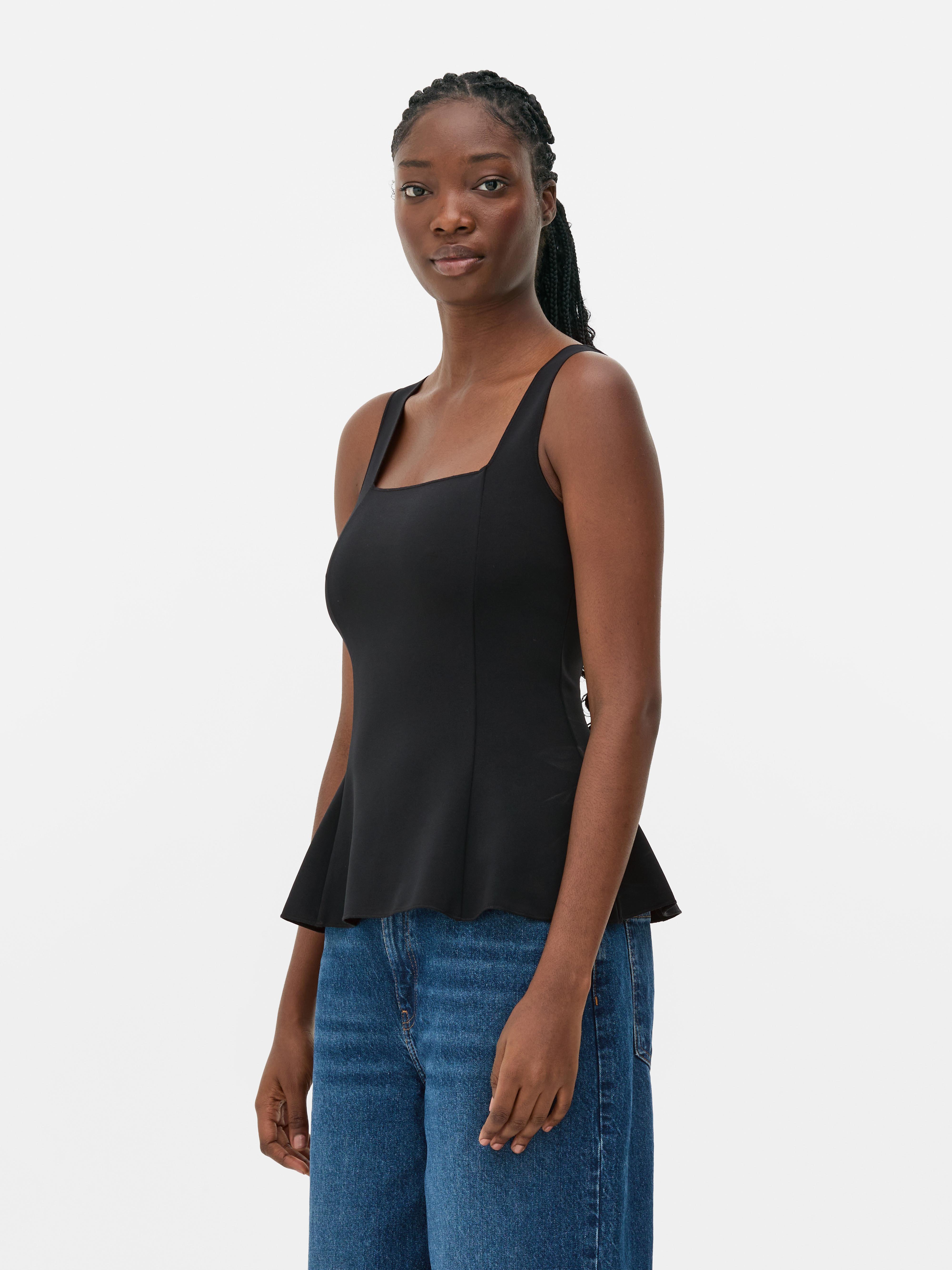 Square Neck Peplum Top
