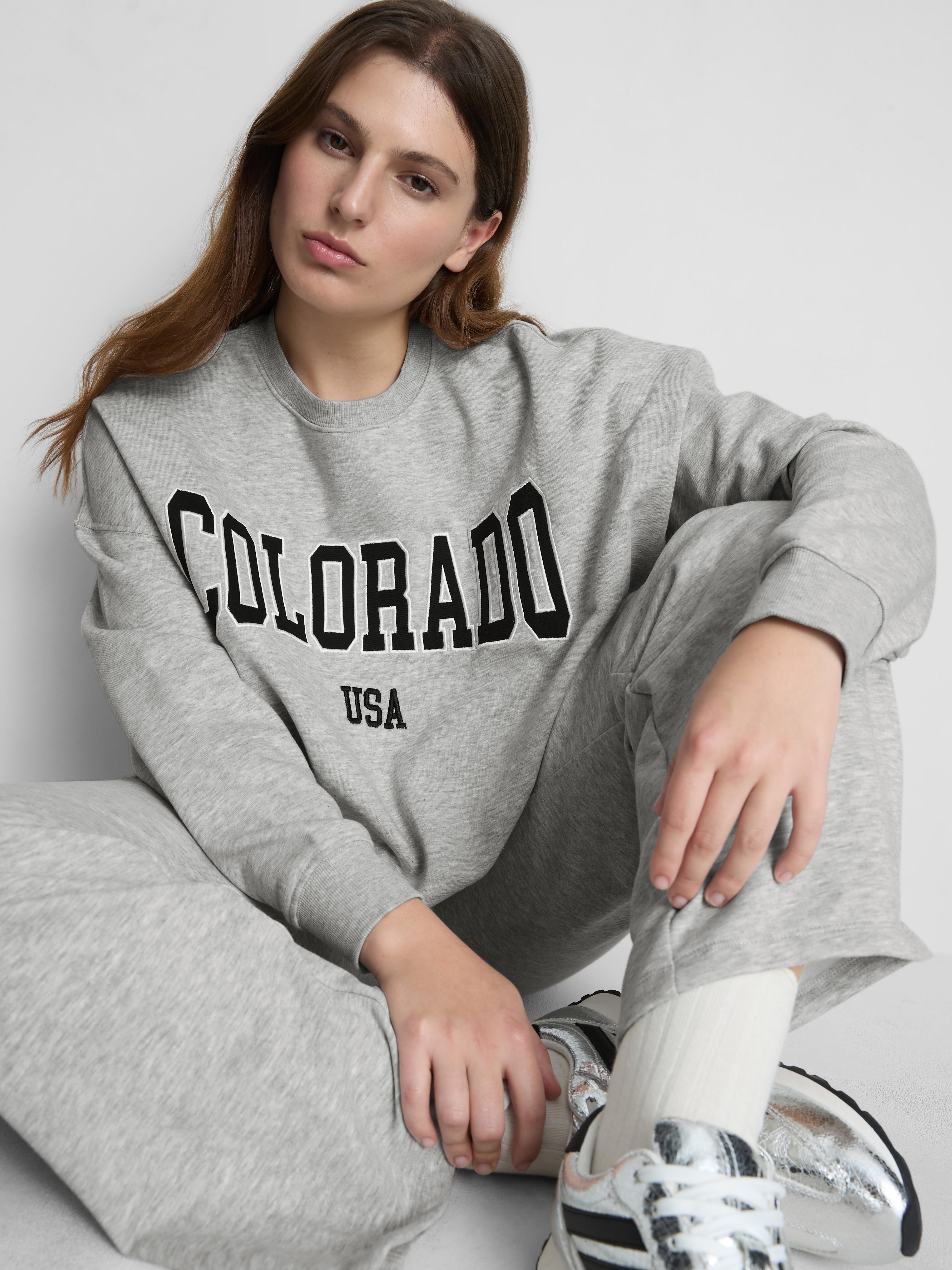 Women's Gray Heather Cotton Rich Oversized Colorado Sweatshirt