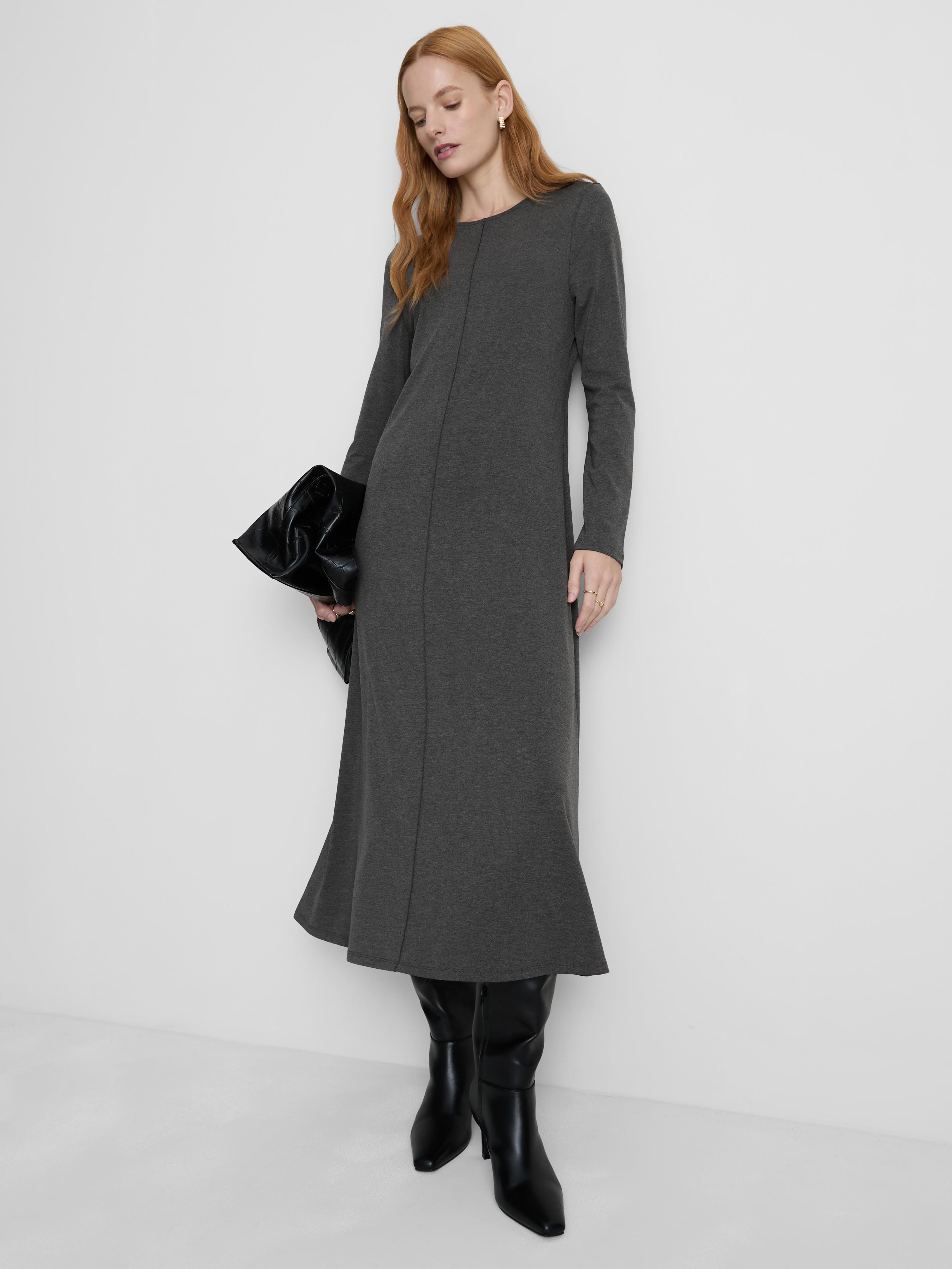 Vestido midi con costura vertical, Paula Echevarría