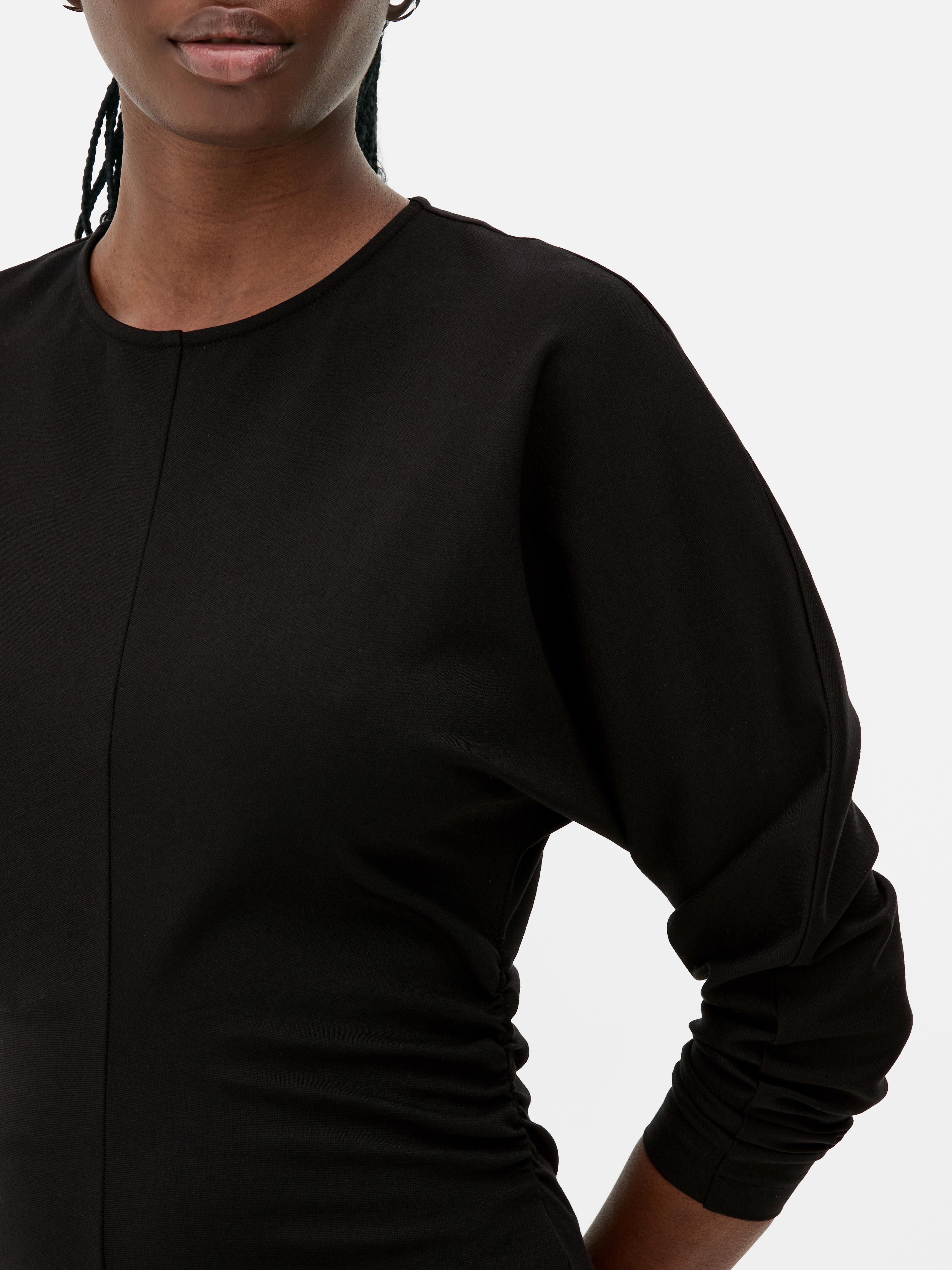 Ruched Batwing Mini Dress