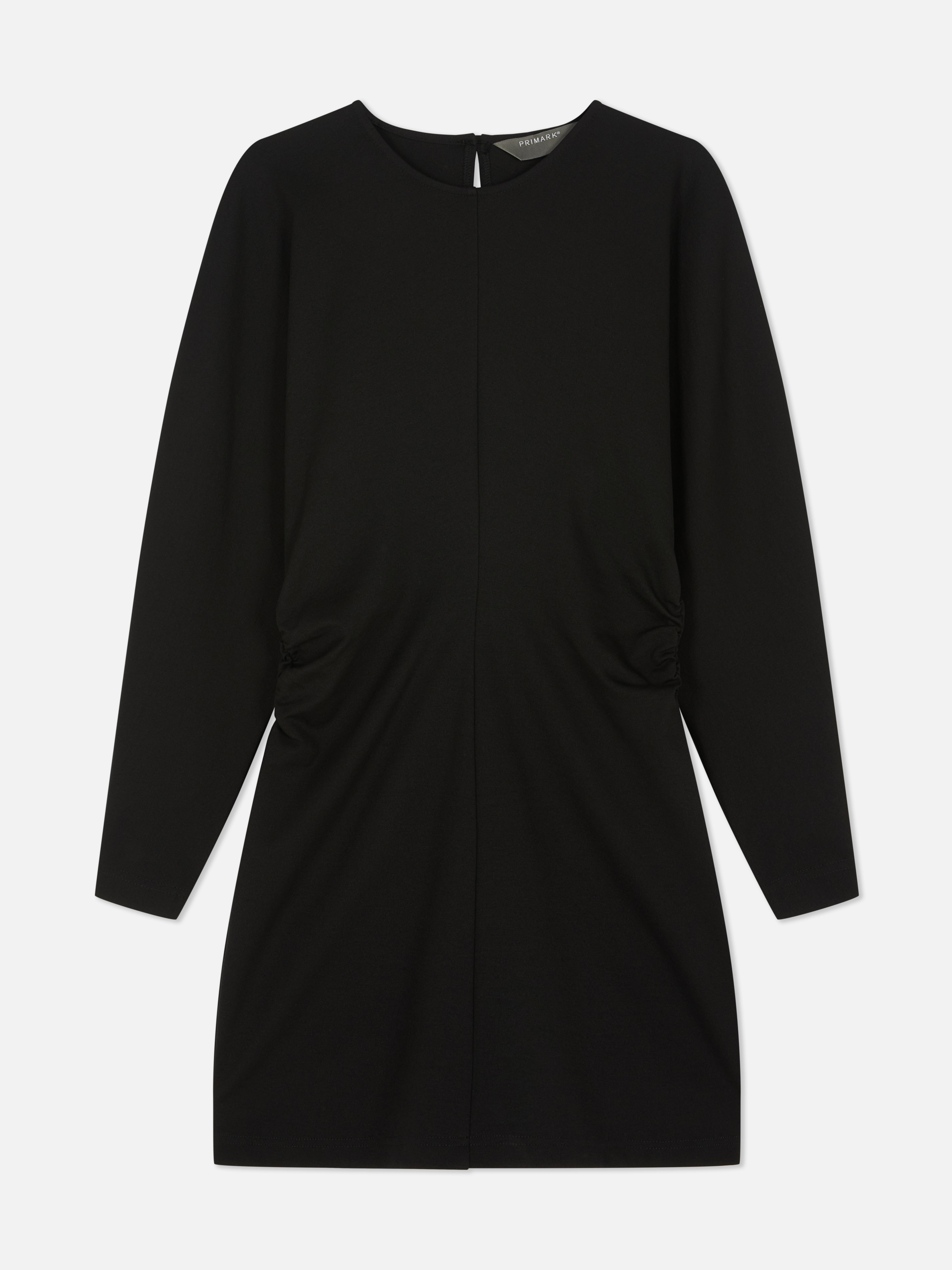 Ruched Batwing Mini Dress