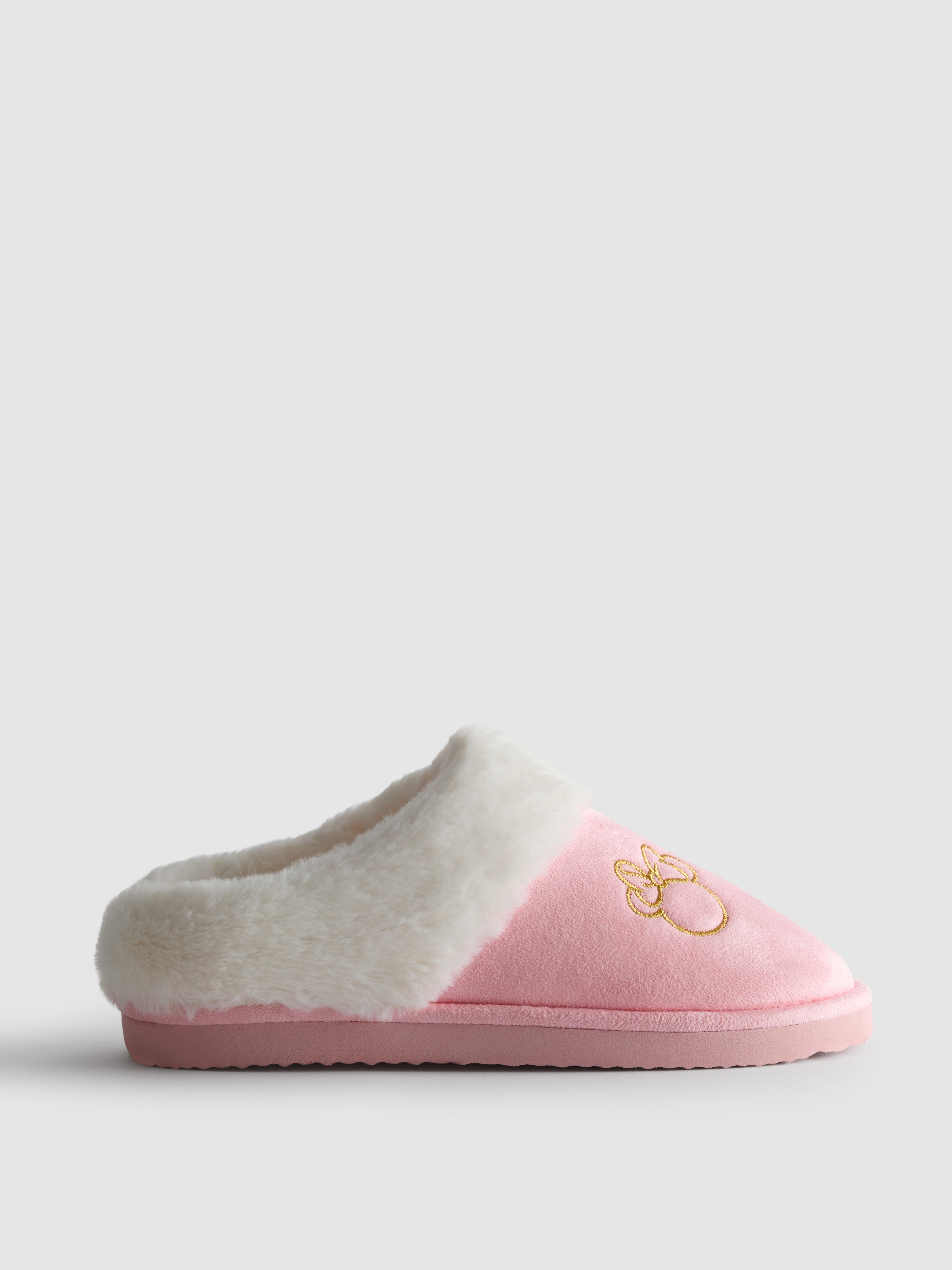 Women's Pink Disney’s Minnie Mouse Faux Suede Mule Slippers
