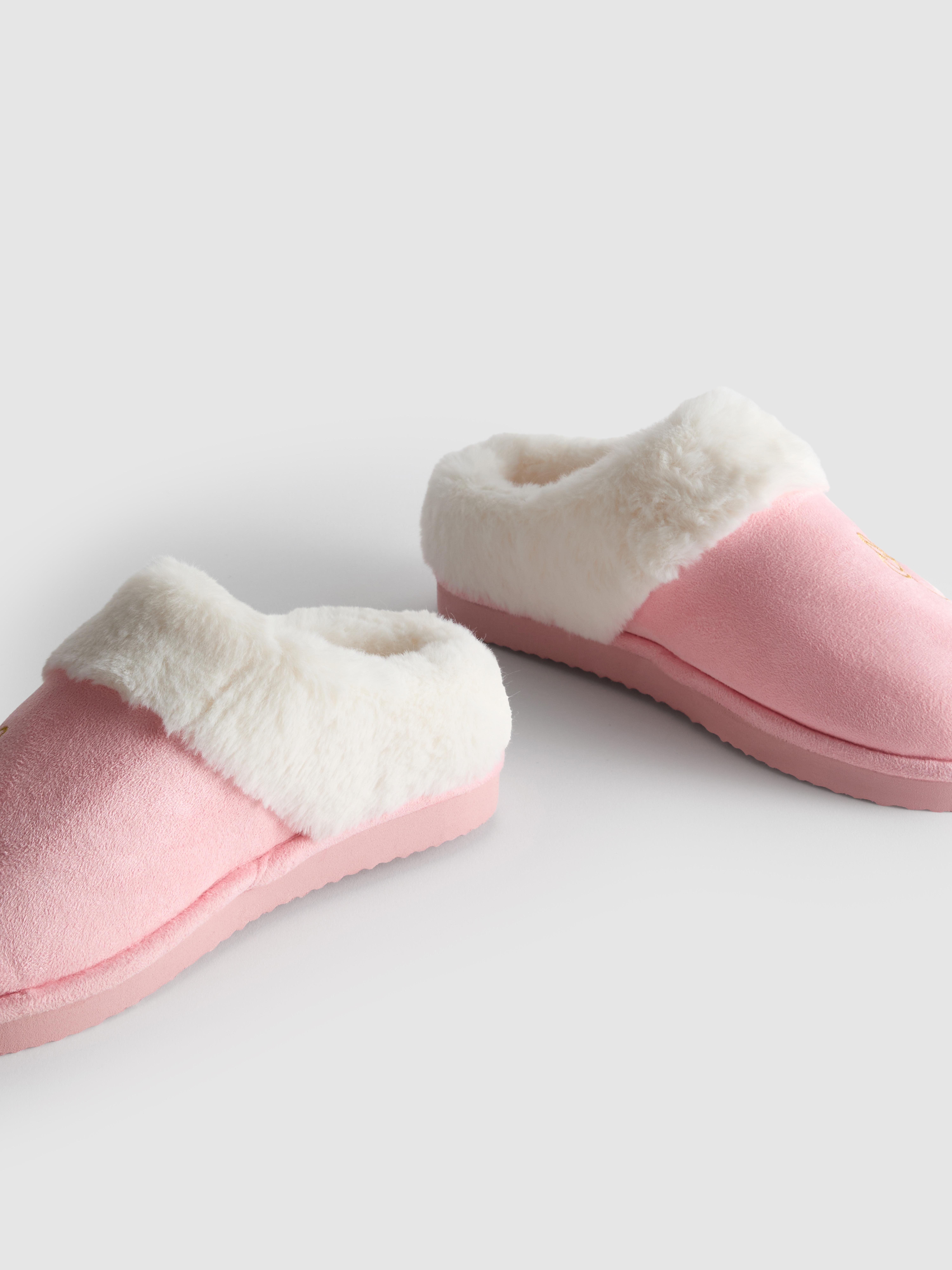 Women's Pink Disney’s Minnie Mouse Faux Suede Mule Slippers