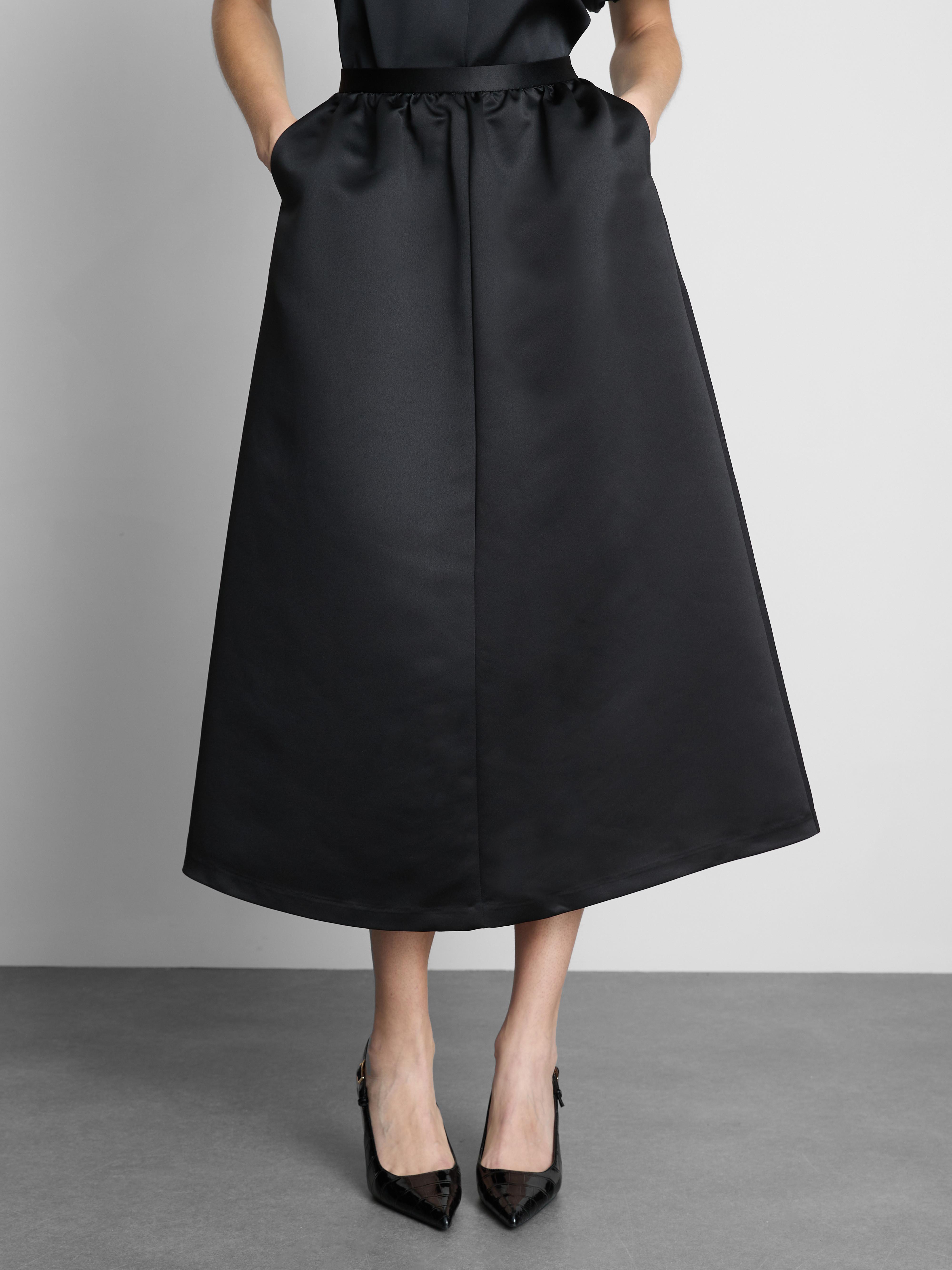 Satin Circle Midi Skirt