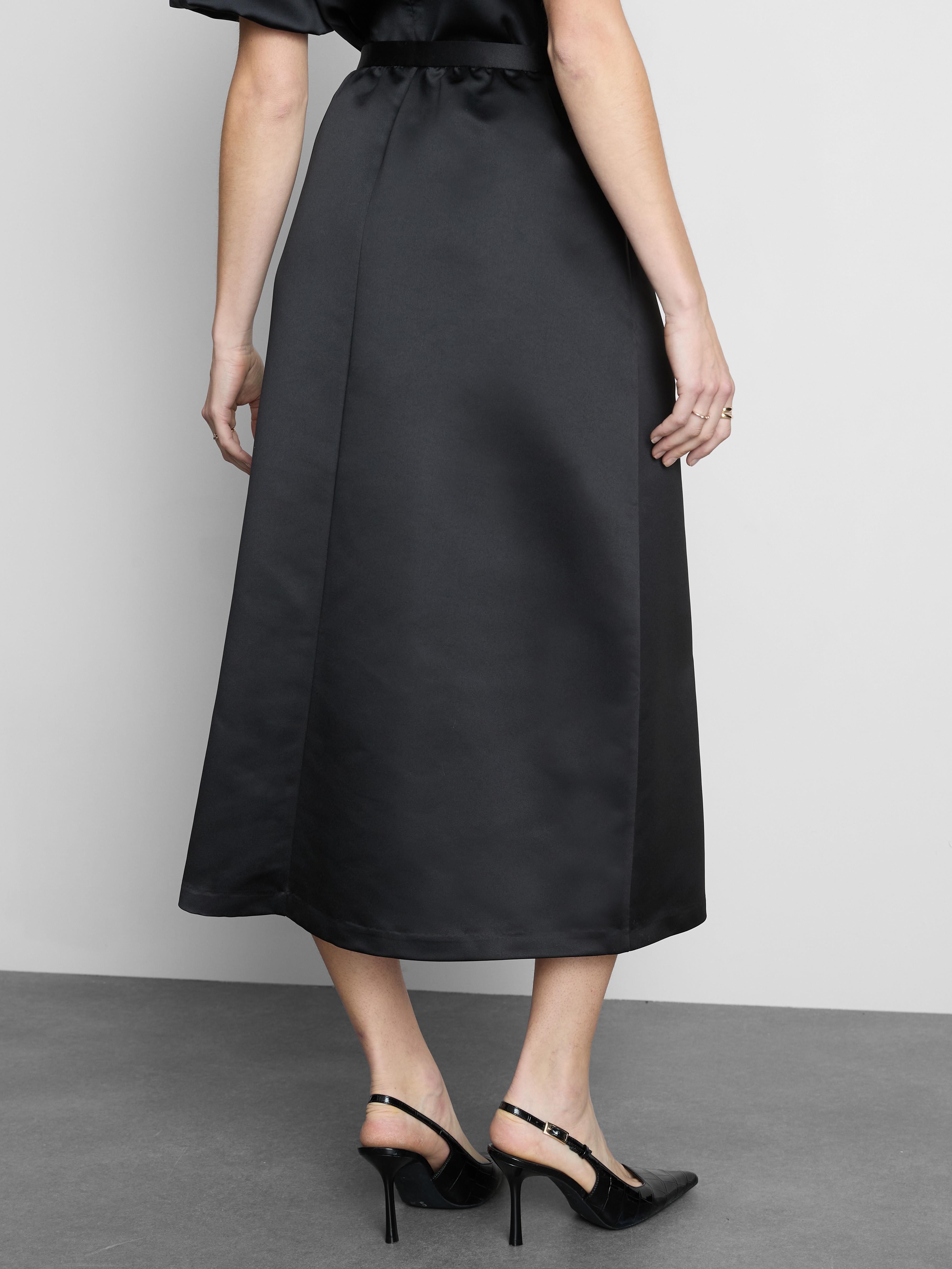 Satin Circle Midi Skirt