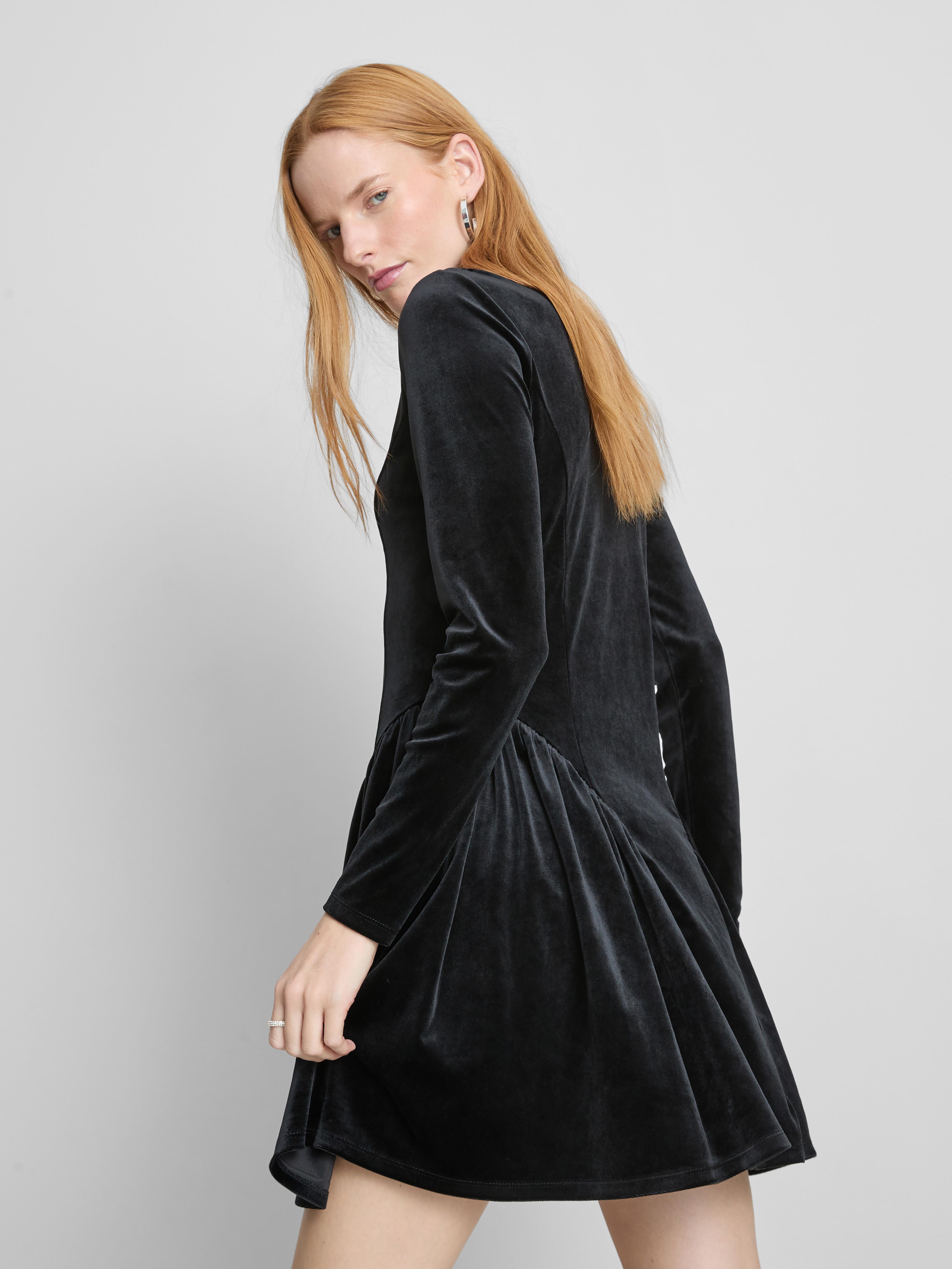 Vianočné zamatové áčkové šaty