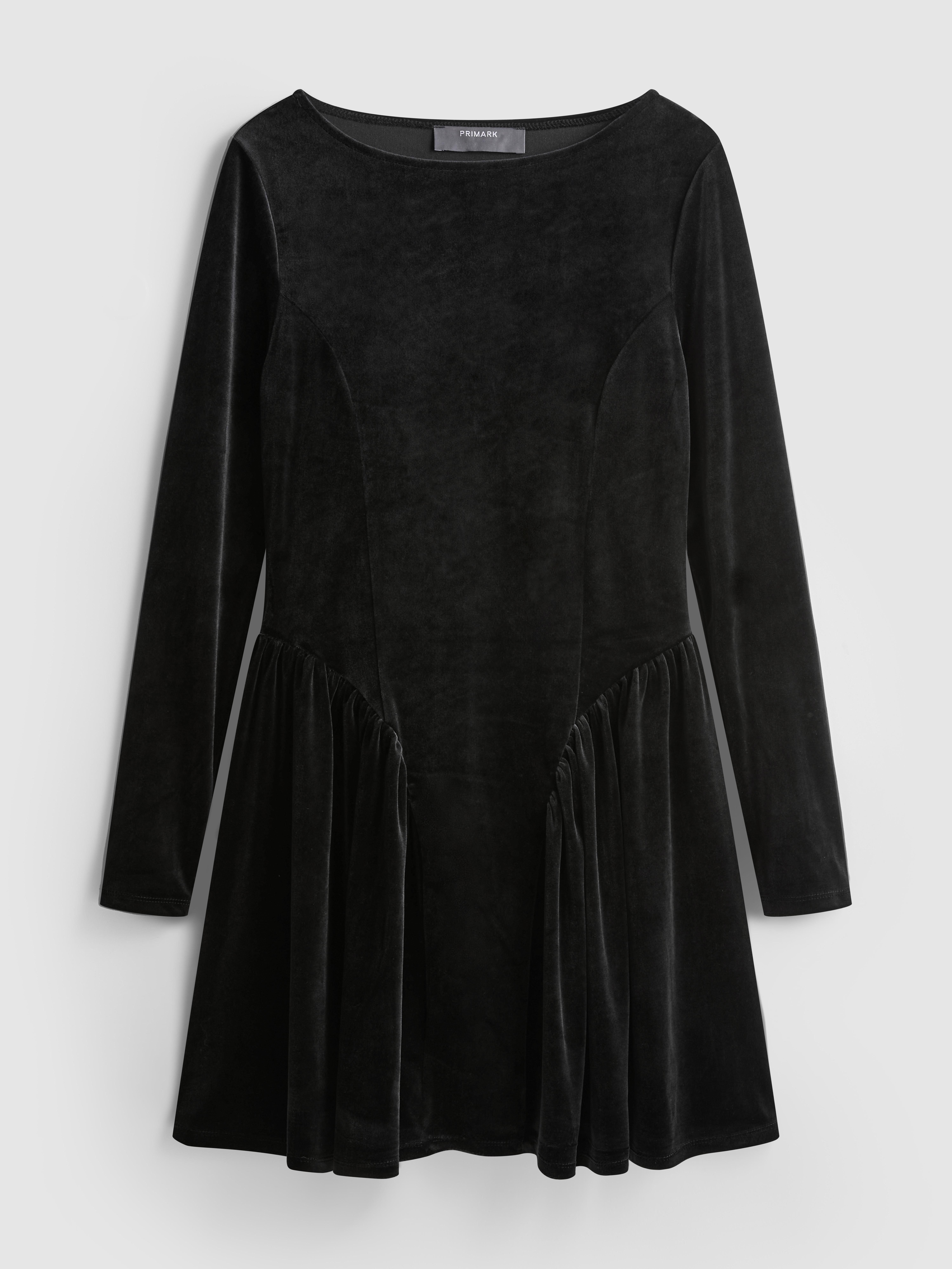 Vianočné zamatové áčkové šaty