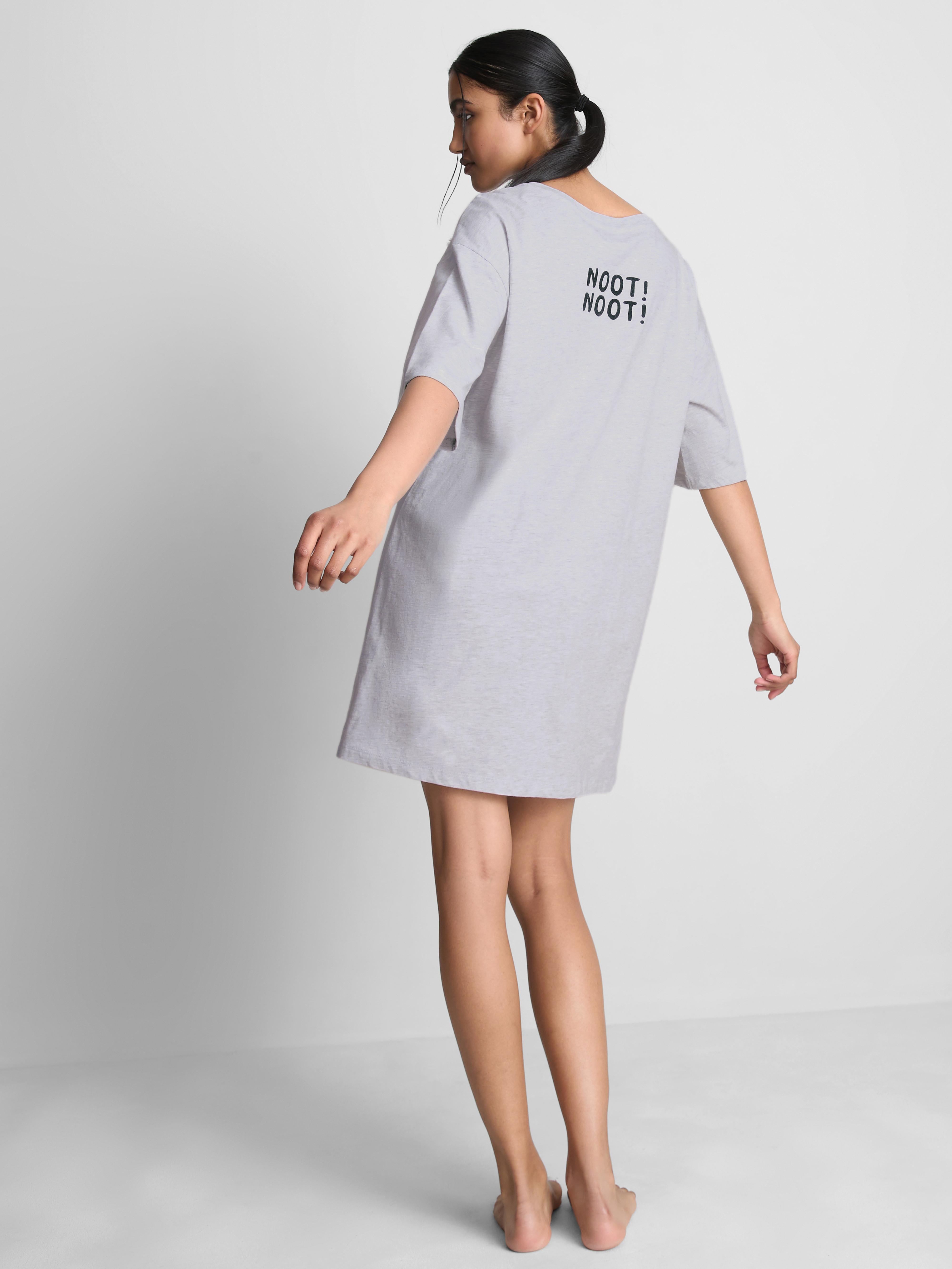 Women's Gray Heather Pingu Cotton Rich Oversized Nightshirt