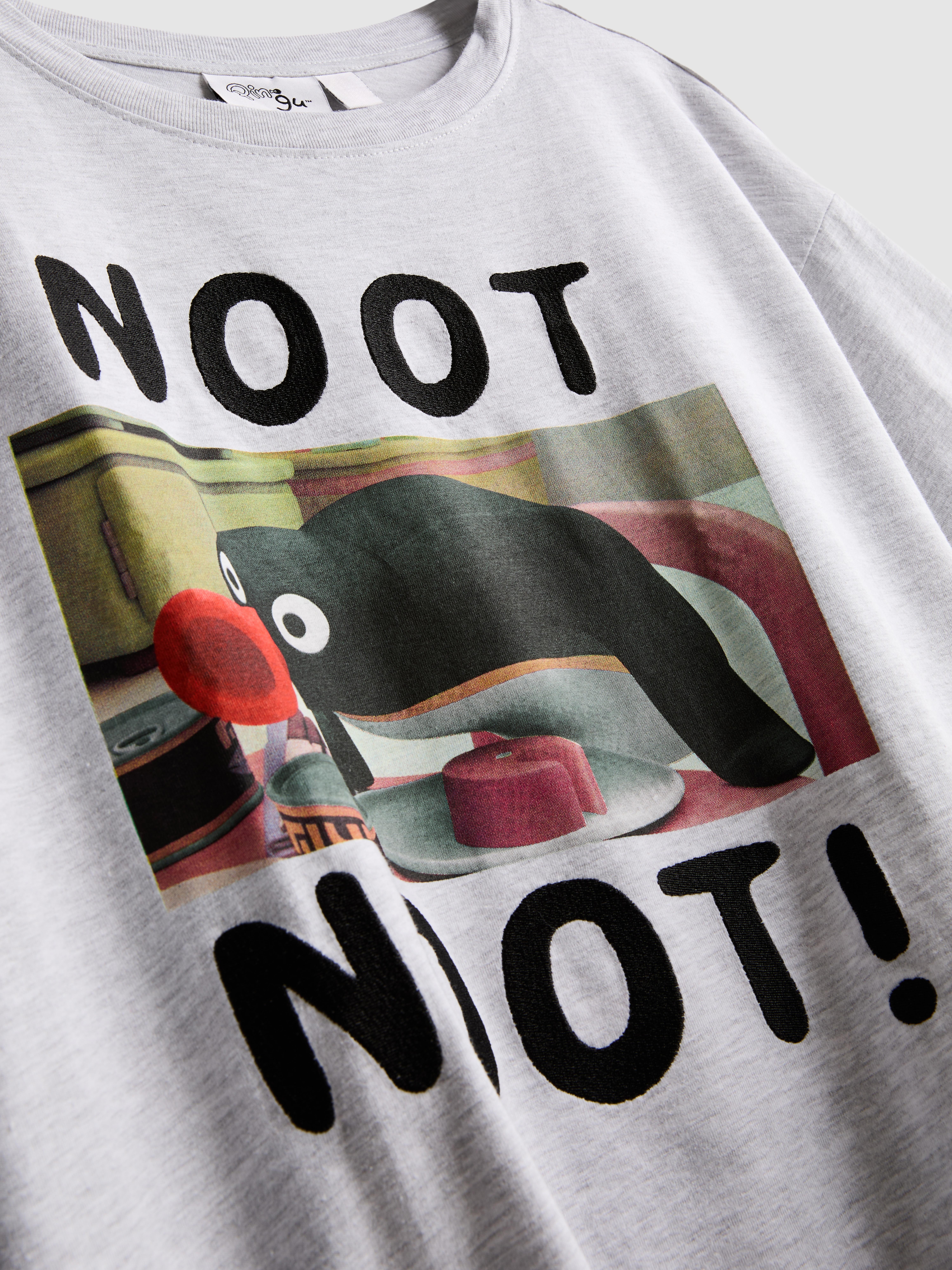 Women's Gray Heather Pingu Cotton Rich Oversized Nightshirt