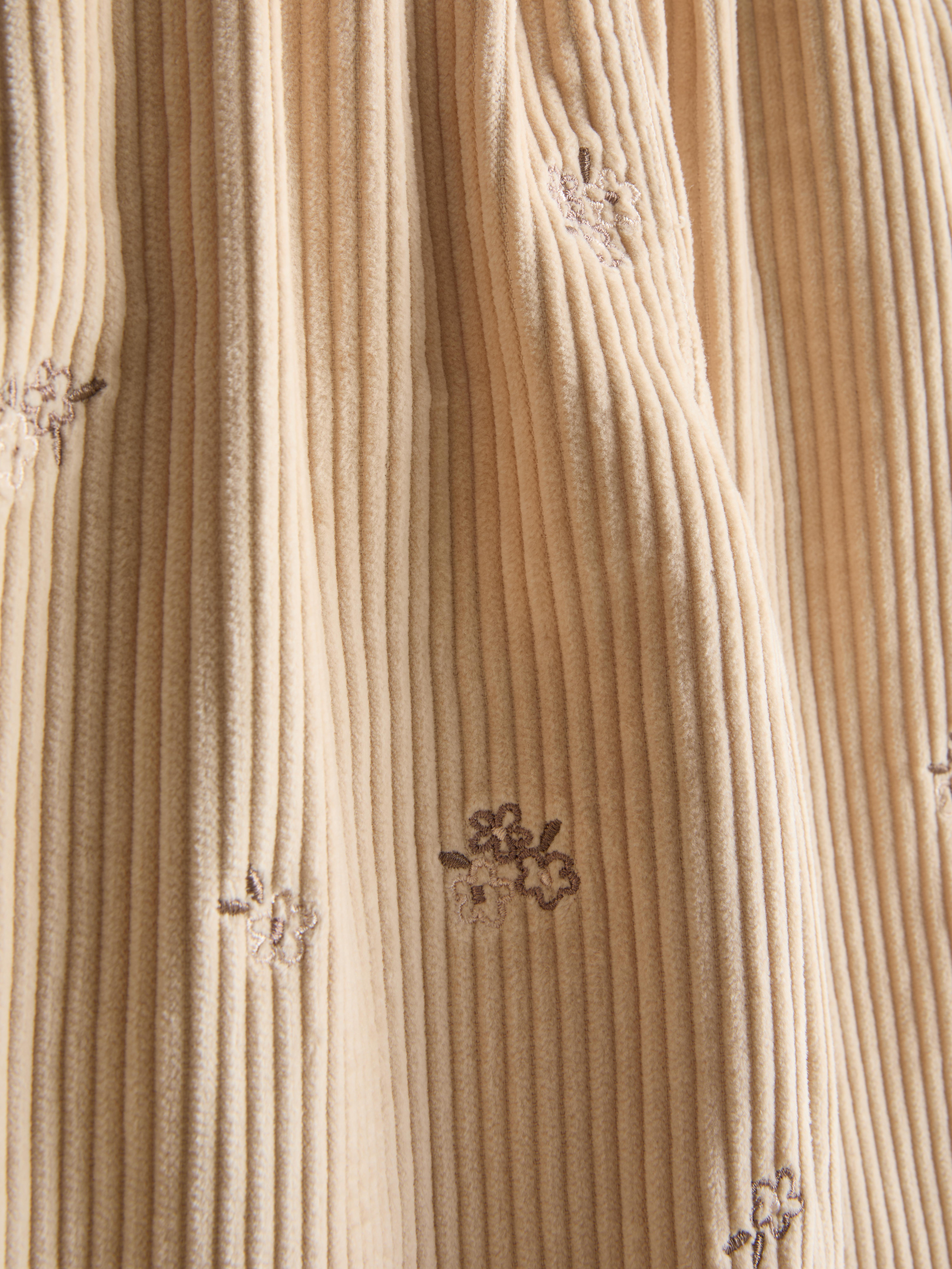 Girls Light Brown 1.5-8yrs | Corduroy Embroidered Pants