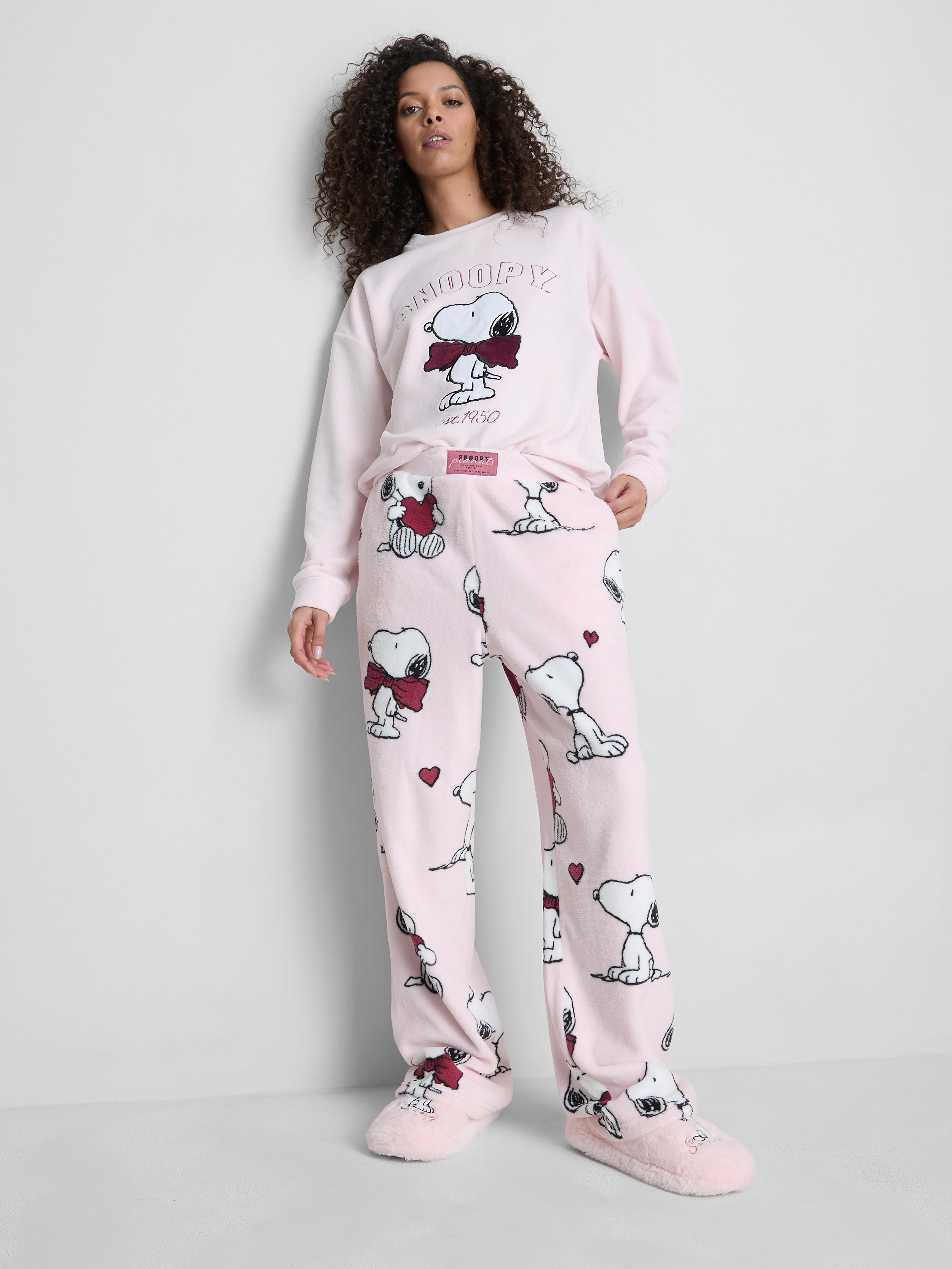 Women's Pink Snoopy Plush Pajama Bottoms | Primark