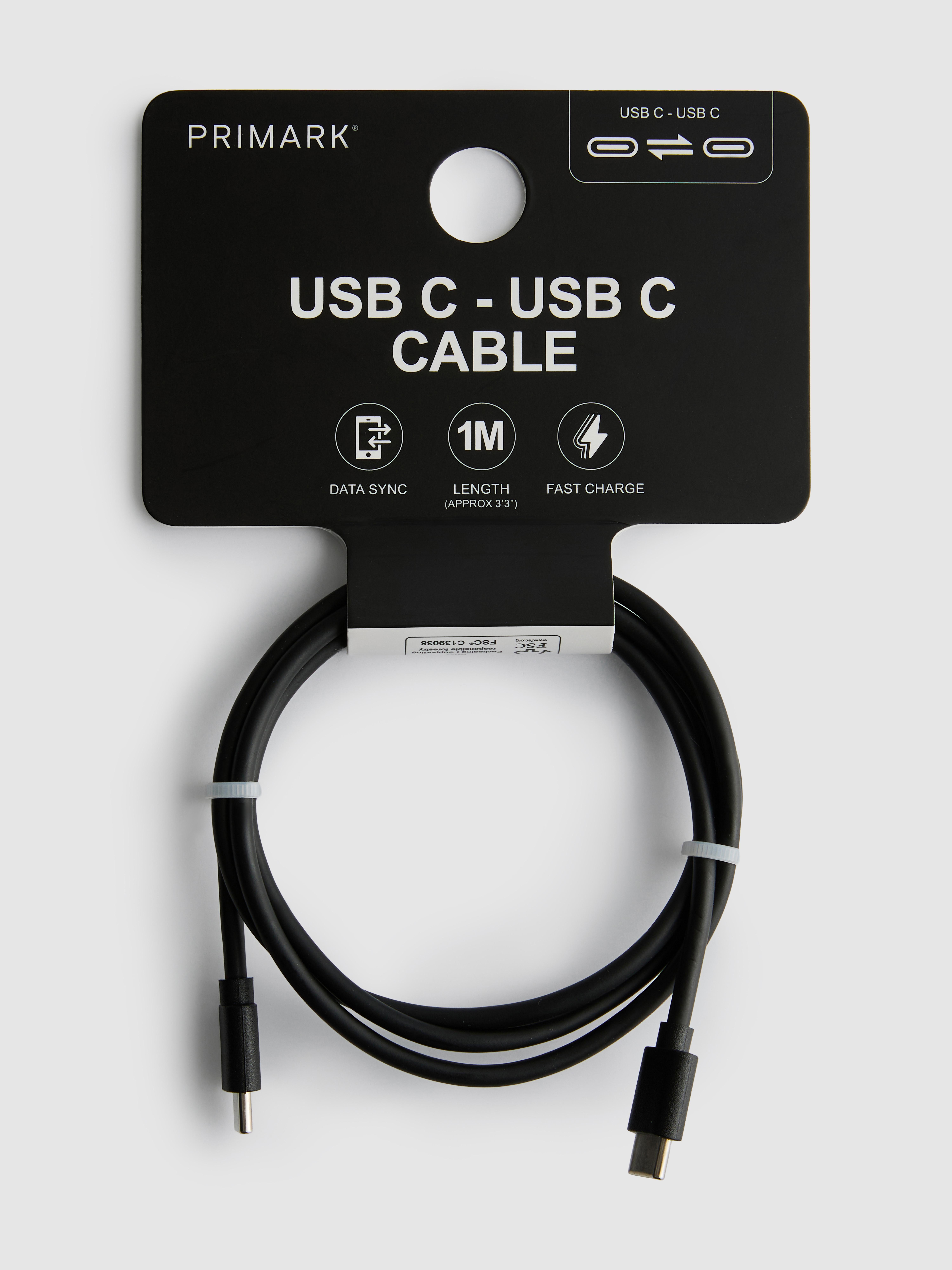 1m kabel s koncovkami USB-C a USB-C