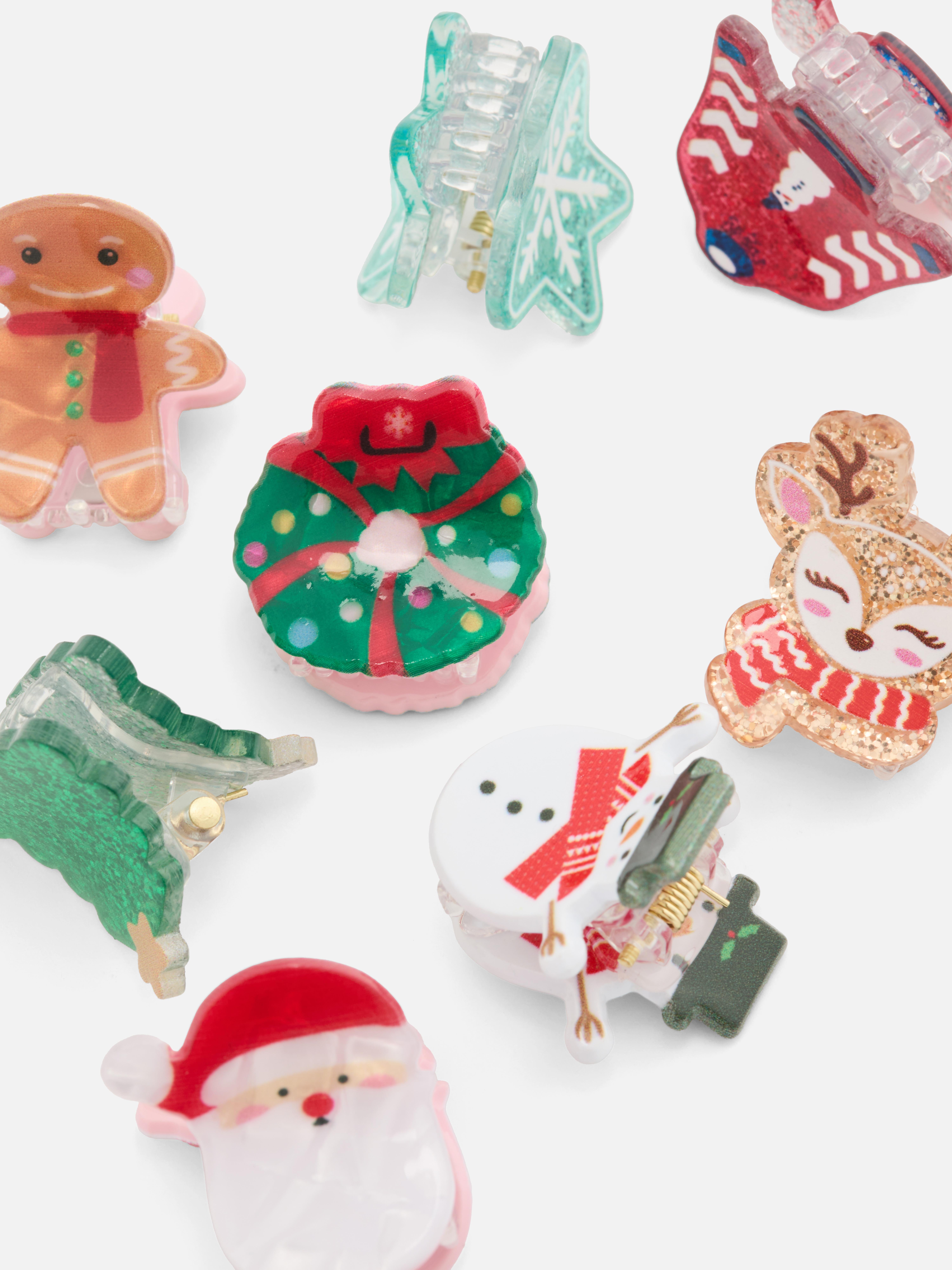 Weihnachtliche Mini-Haarklammern, 8er-Pack