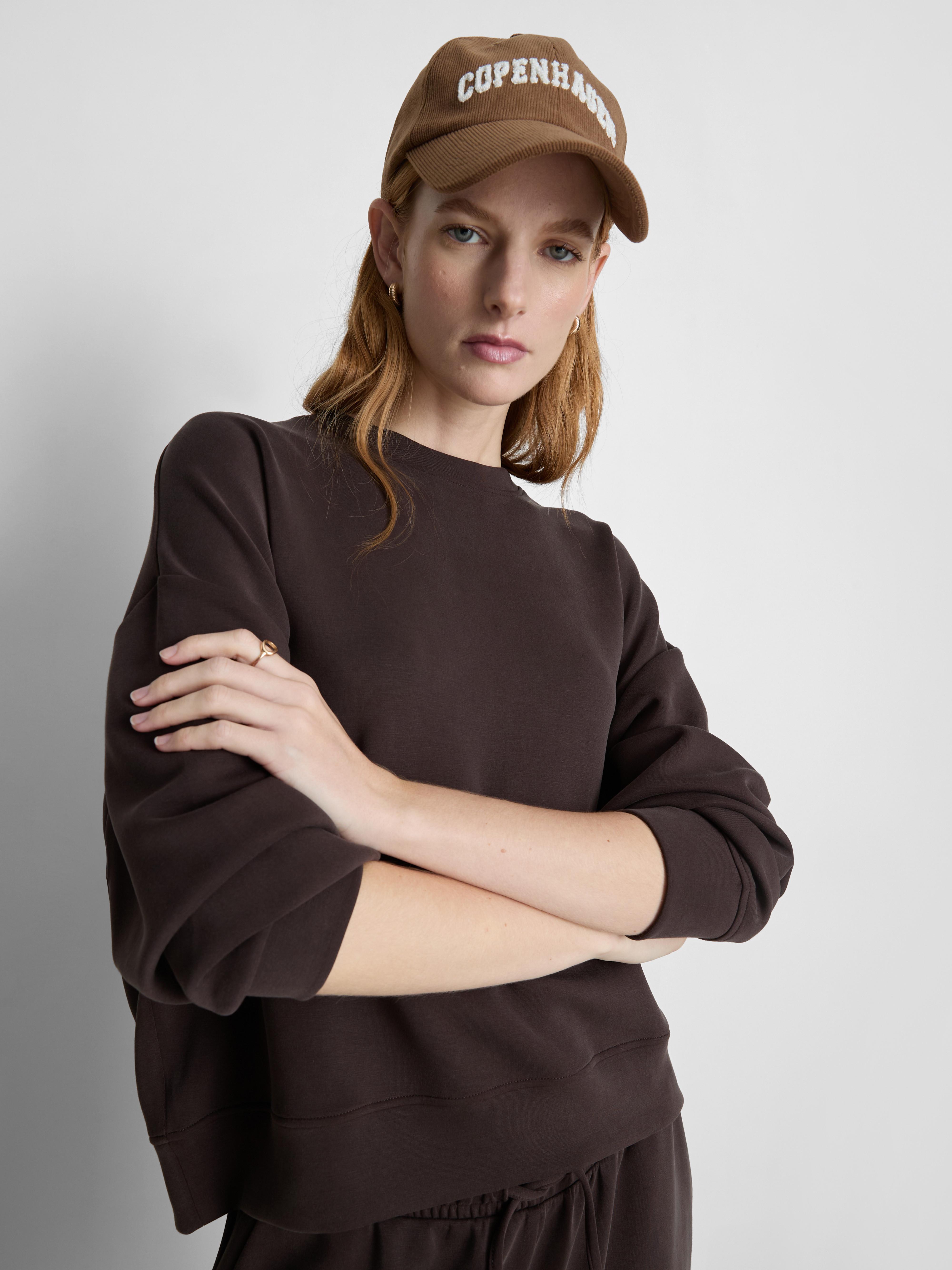 Bluza z materiału cupro z okrągłym dekoltem