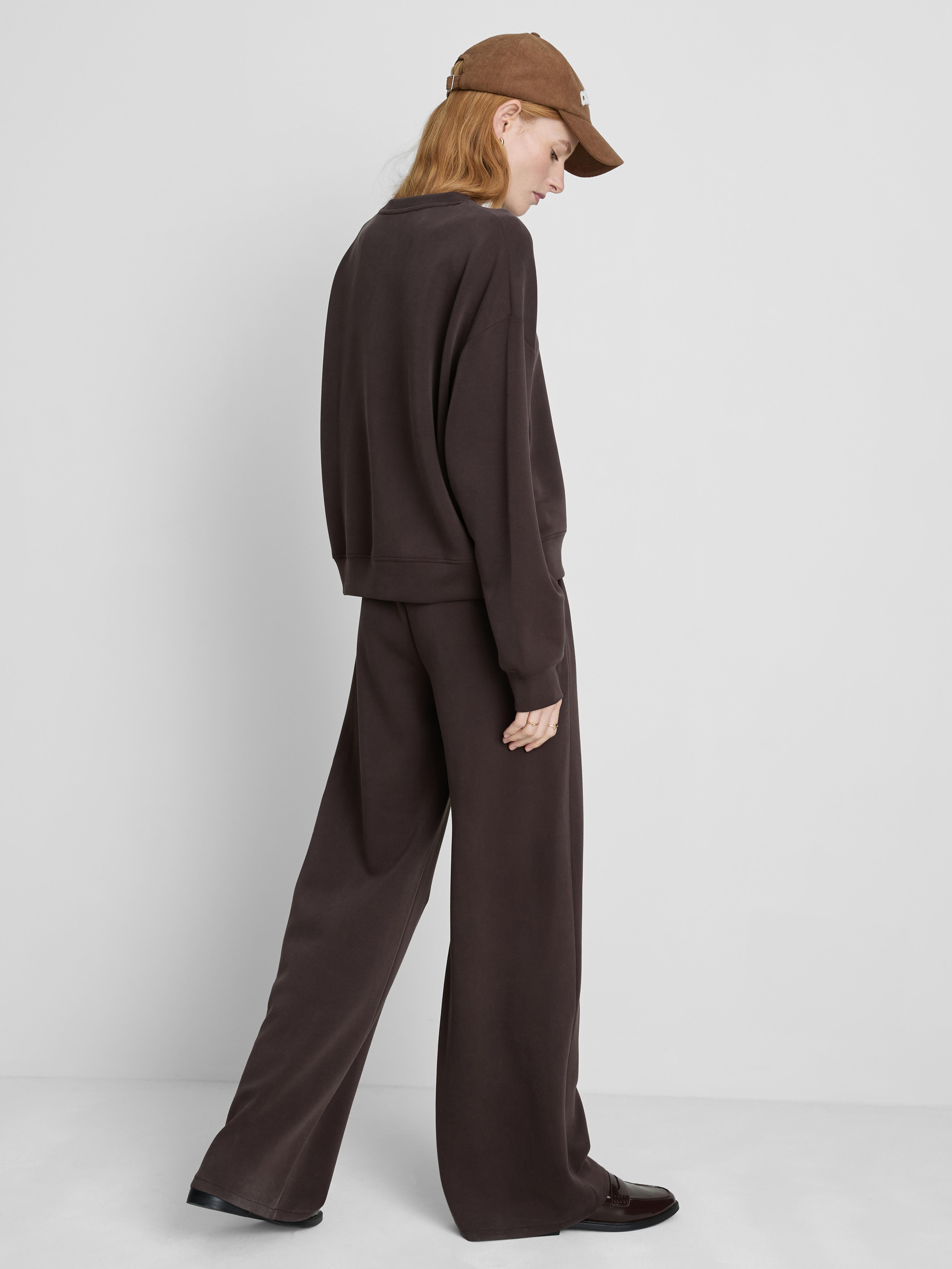 Bluza z materiału cupro z okrągłym dekoltem