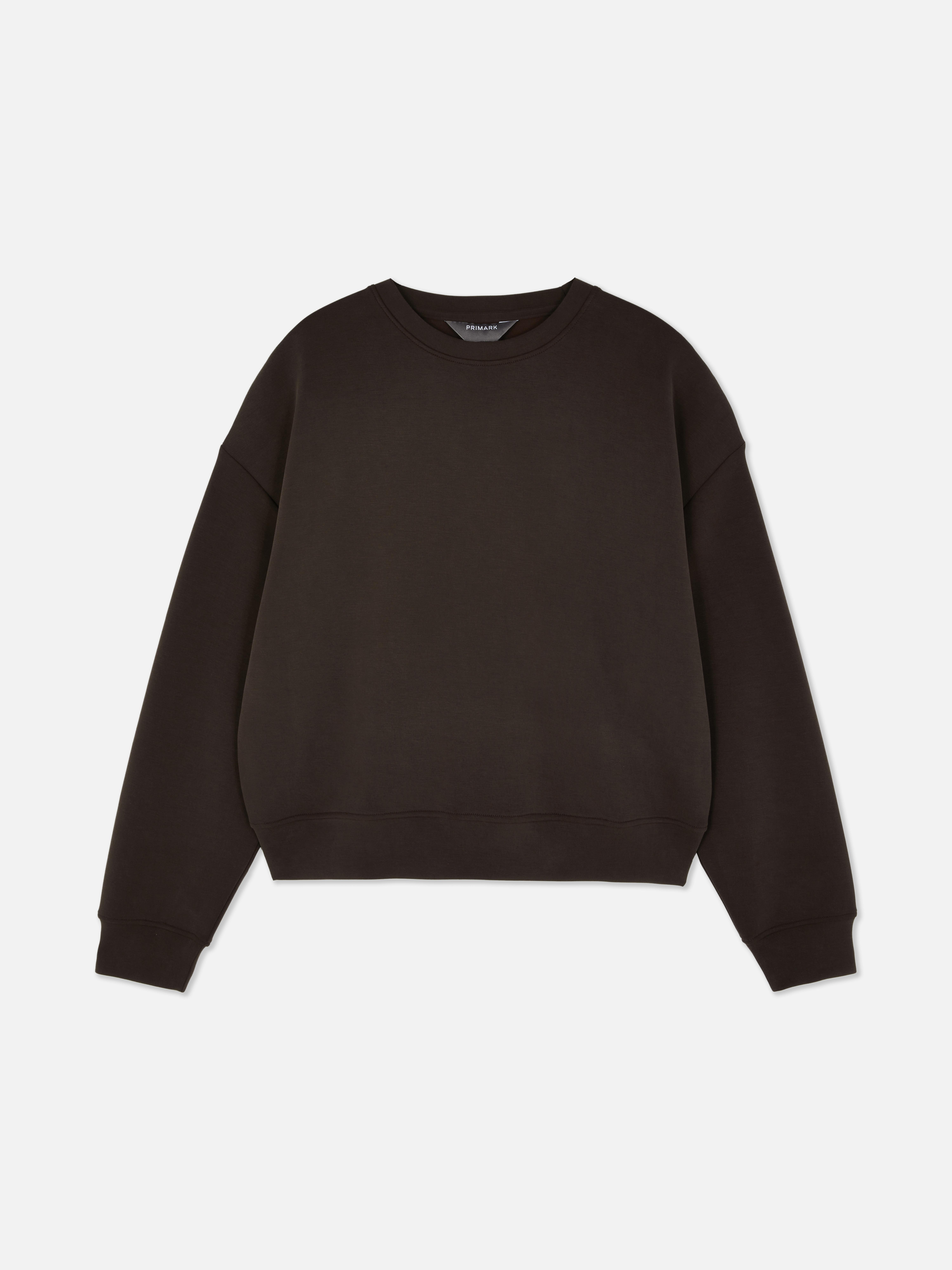 Bluza z materiału cupro z okrągłym dekoltem