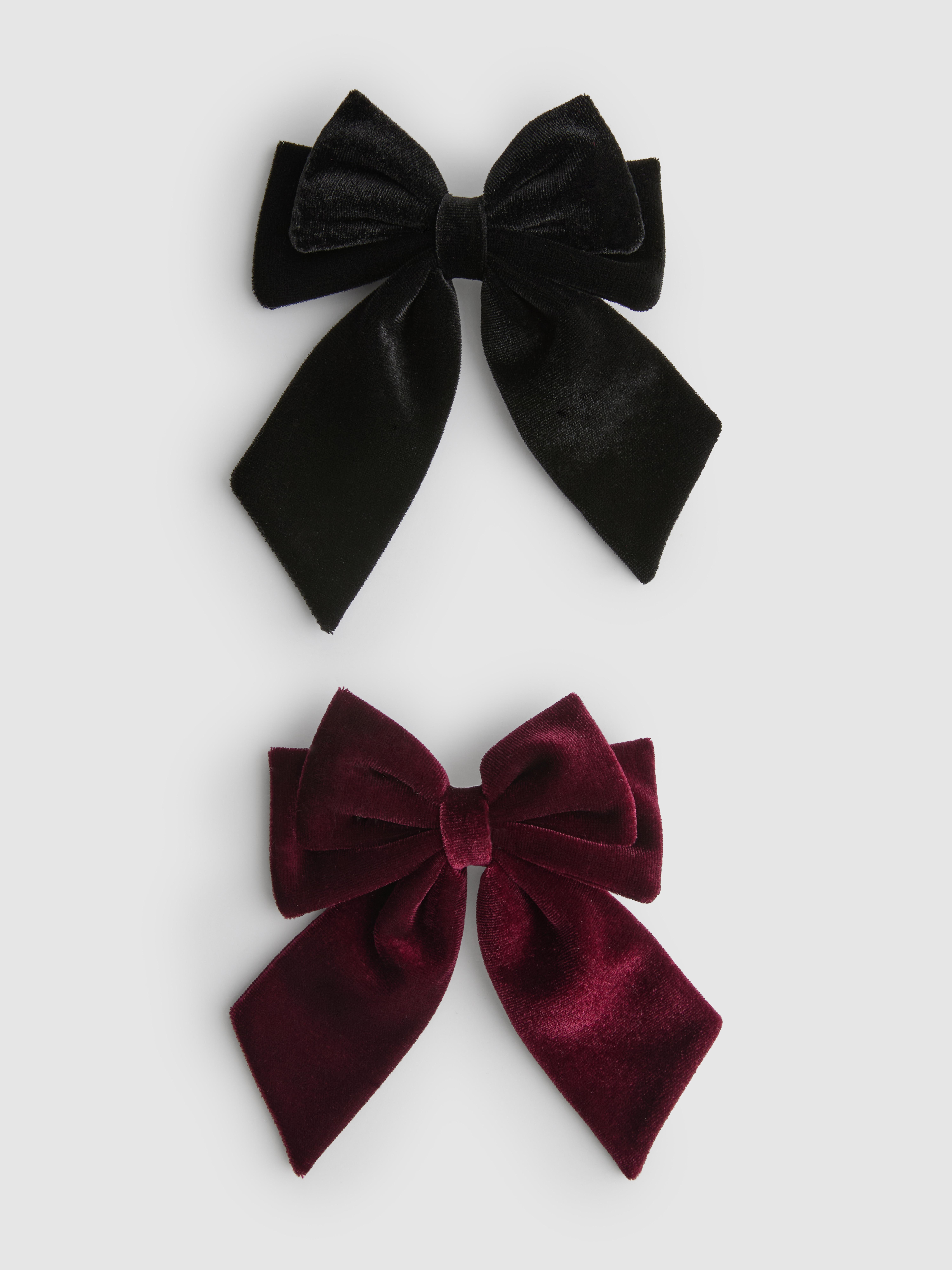 2pk Velvet Bow Hair Clips