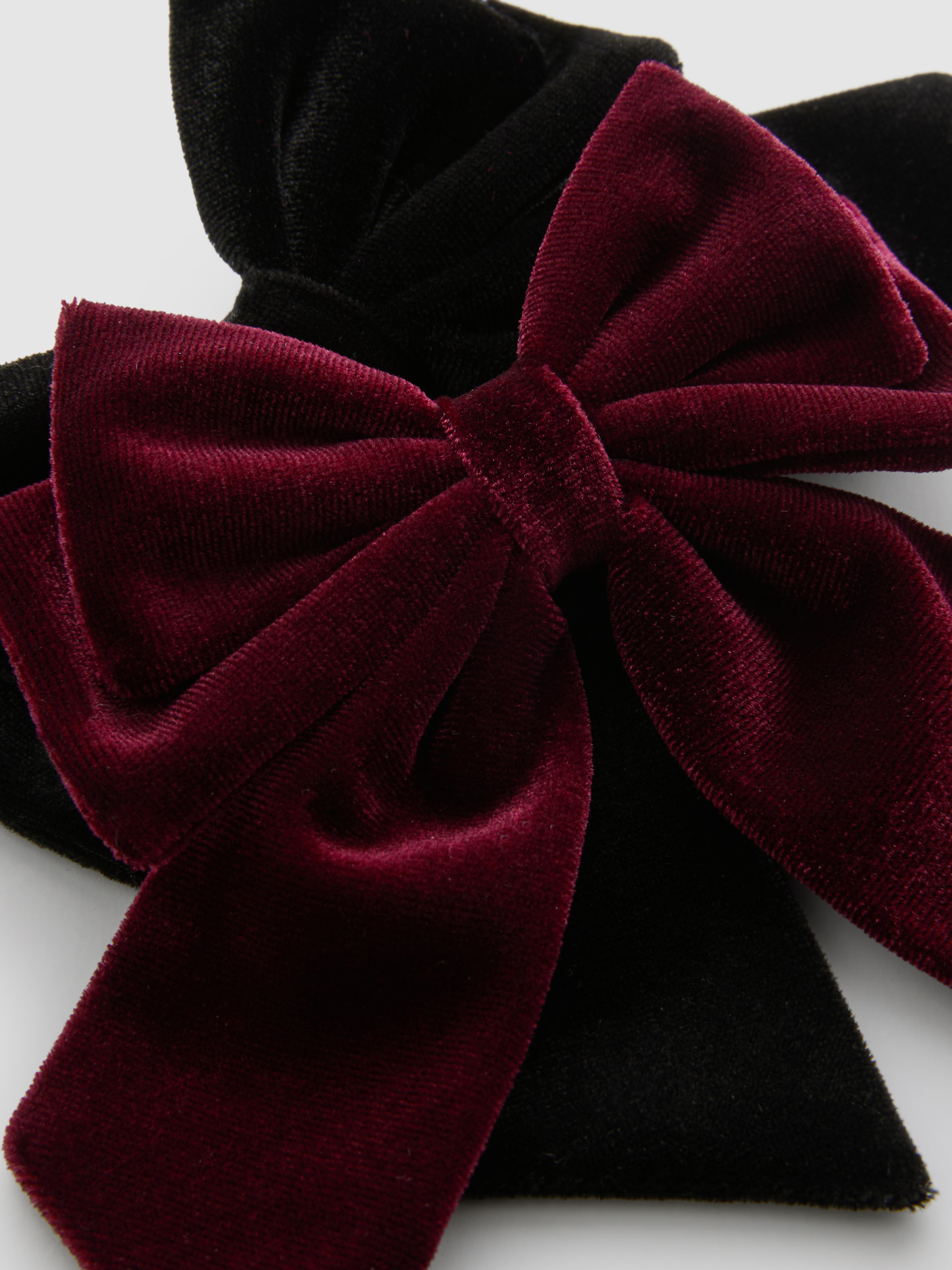 2pk Velvet Bow Hair Clips