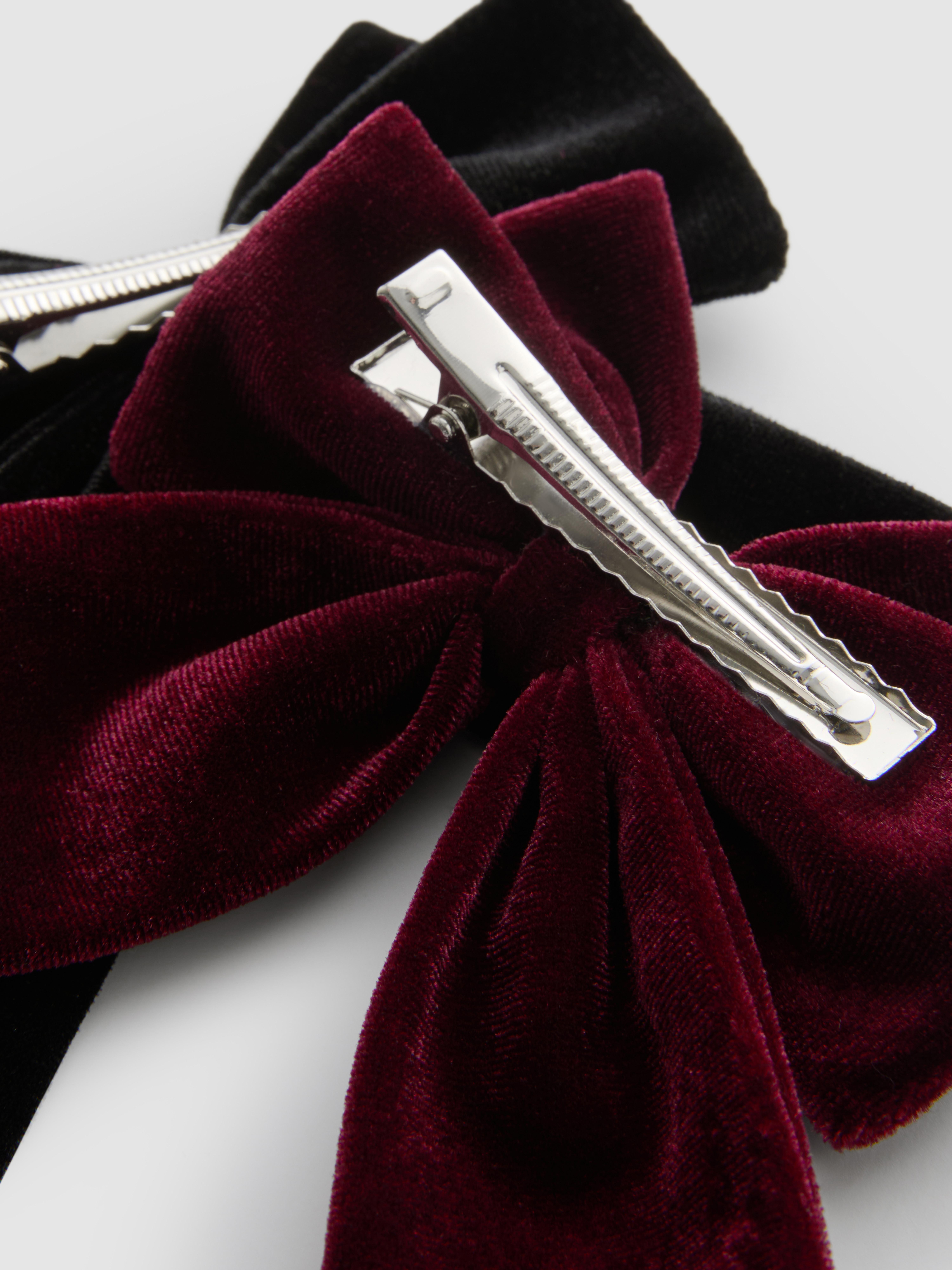 2pk Velvet Bow Hair Clips