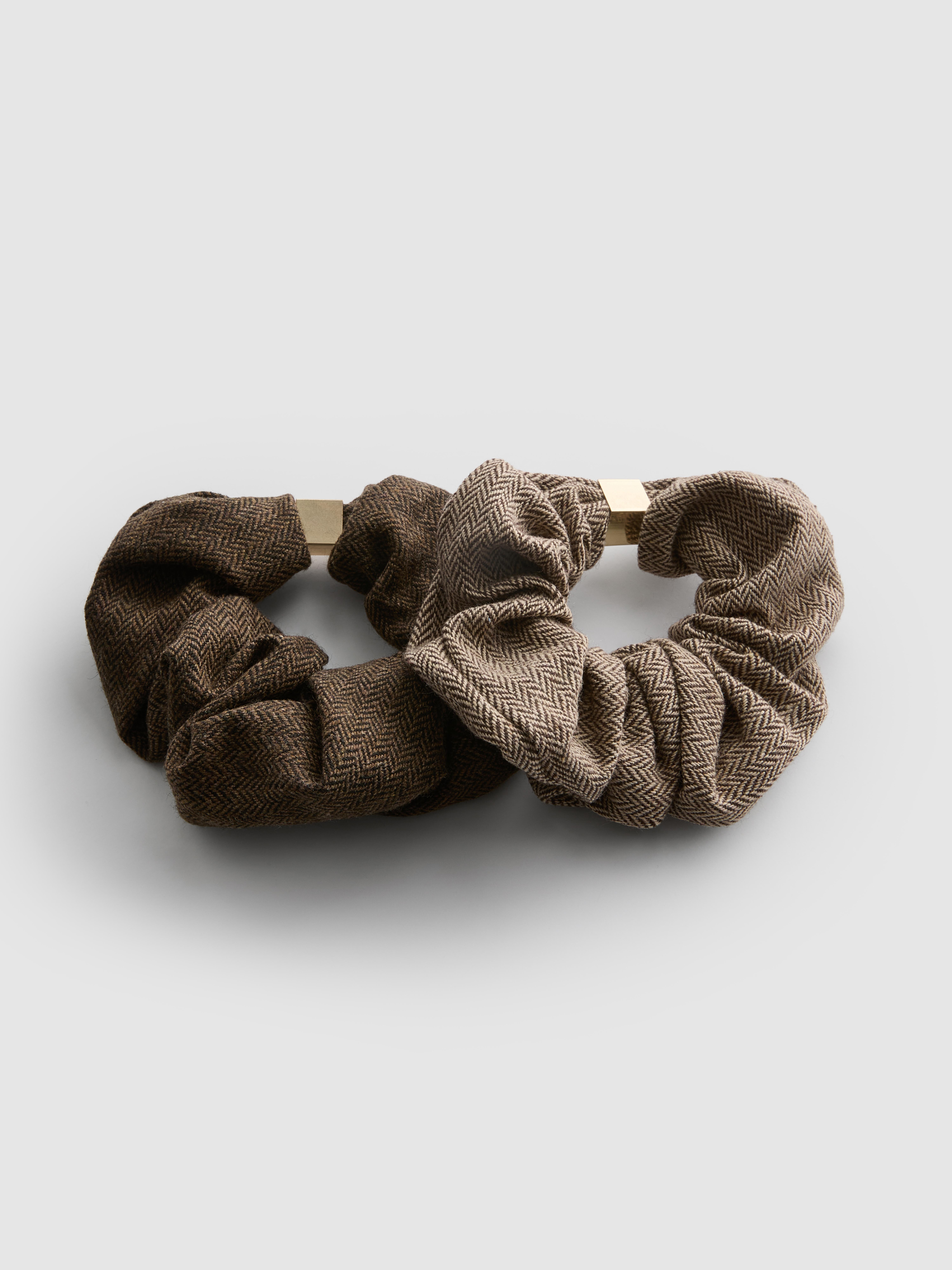 2pk Herringbone Hair Scrunchies