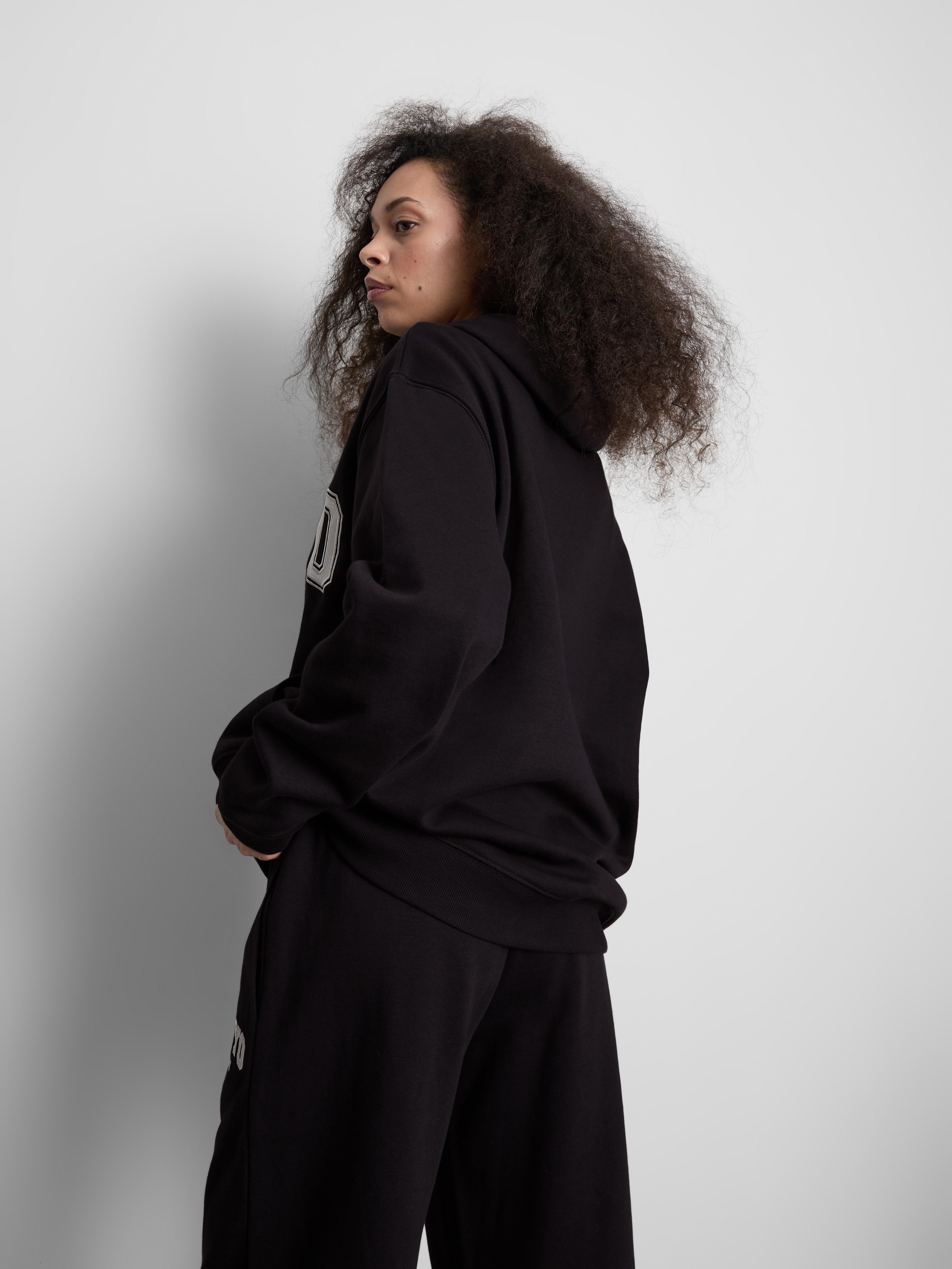 Women's Black Oversized Cotton Rich Tokyo Hoodie