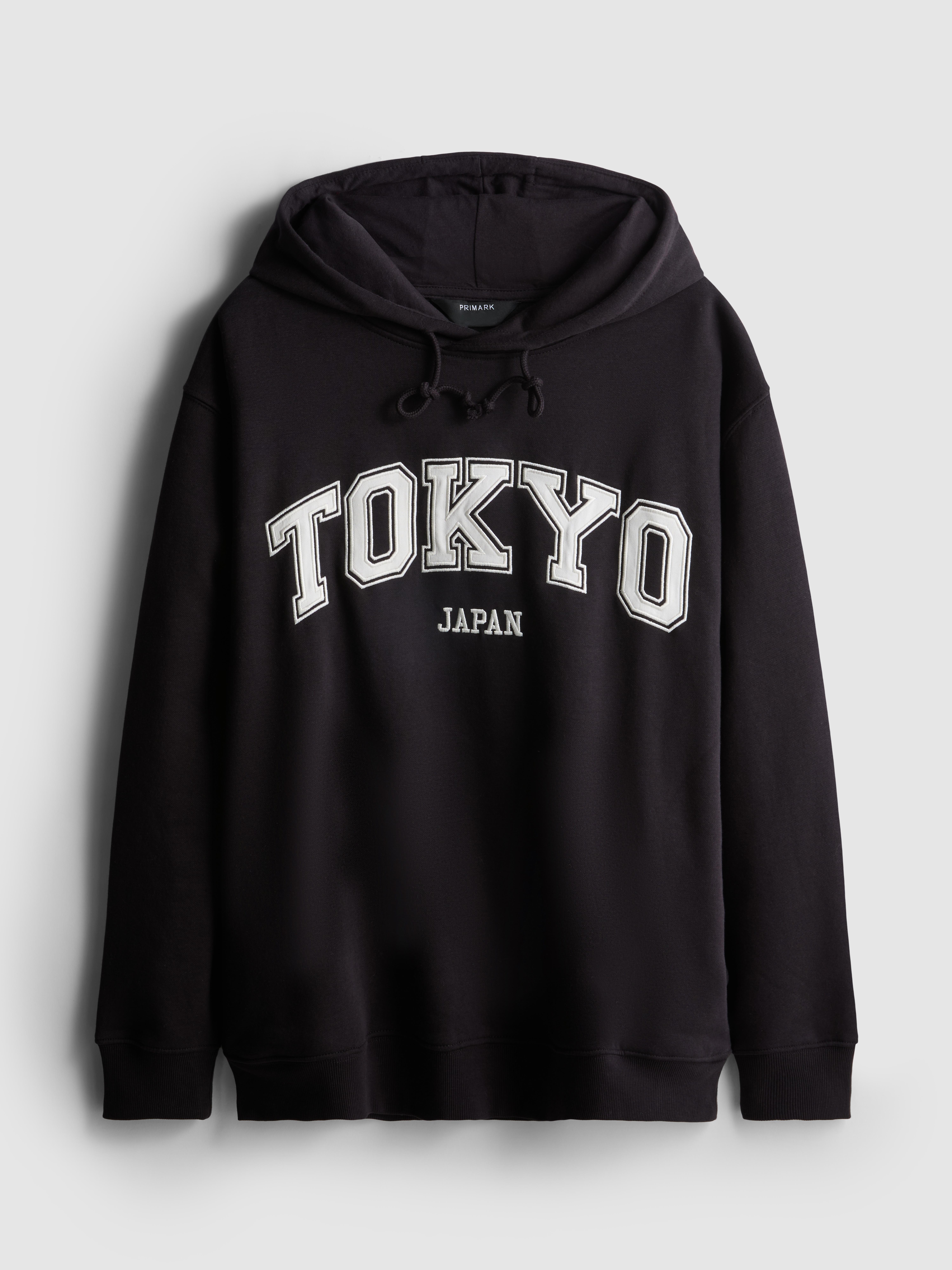 Women's Black Oversized Cotton Rich Tokyo Hoodie