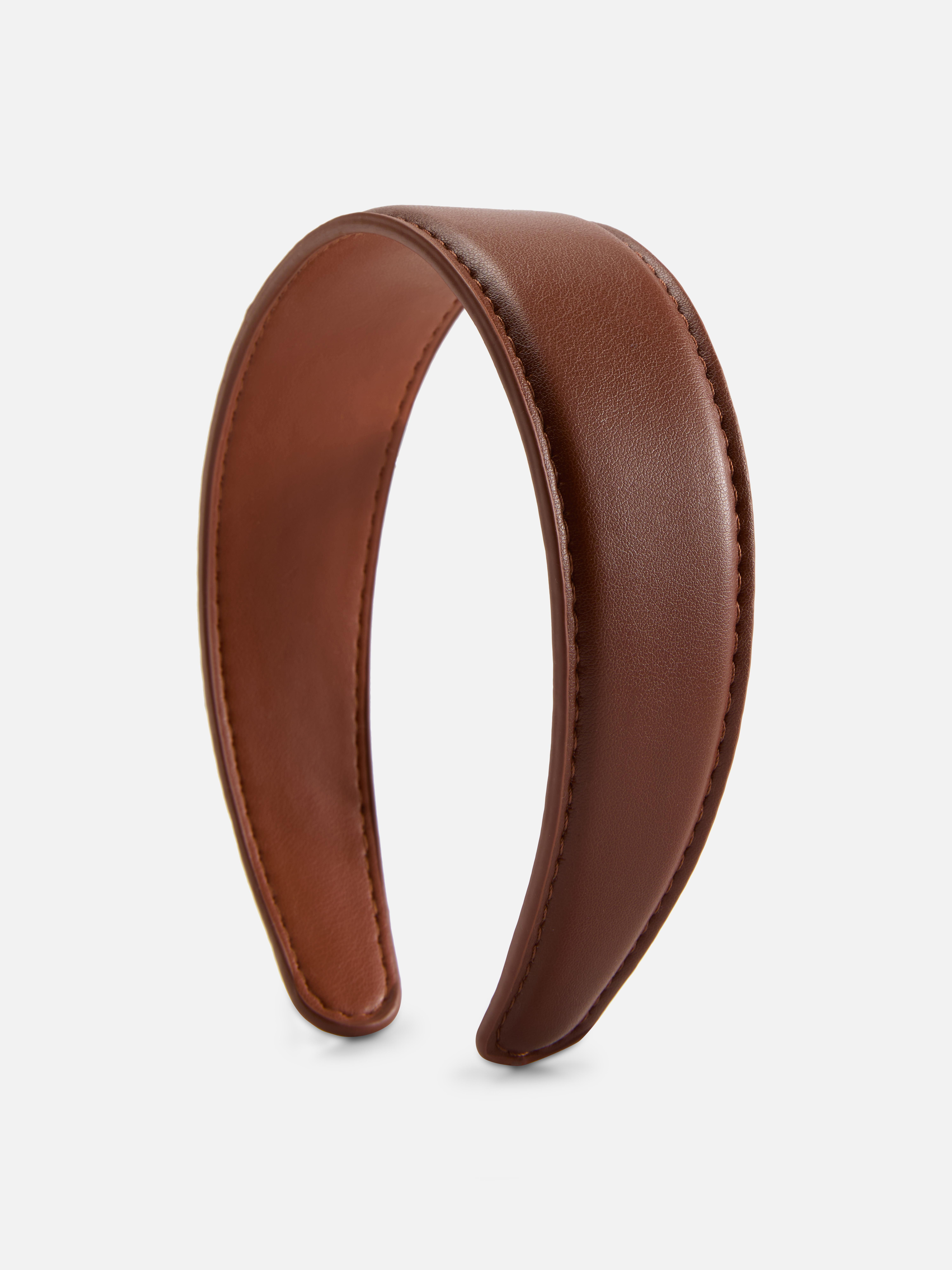 Faux Leather Wide Headband