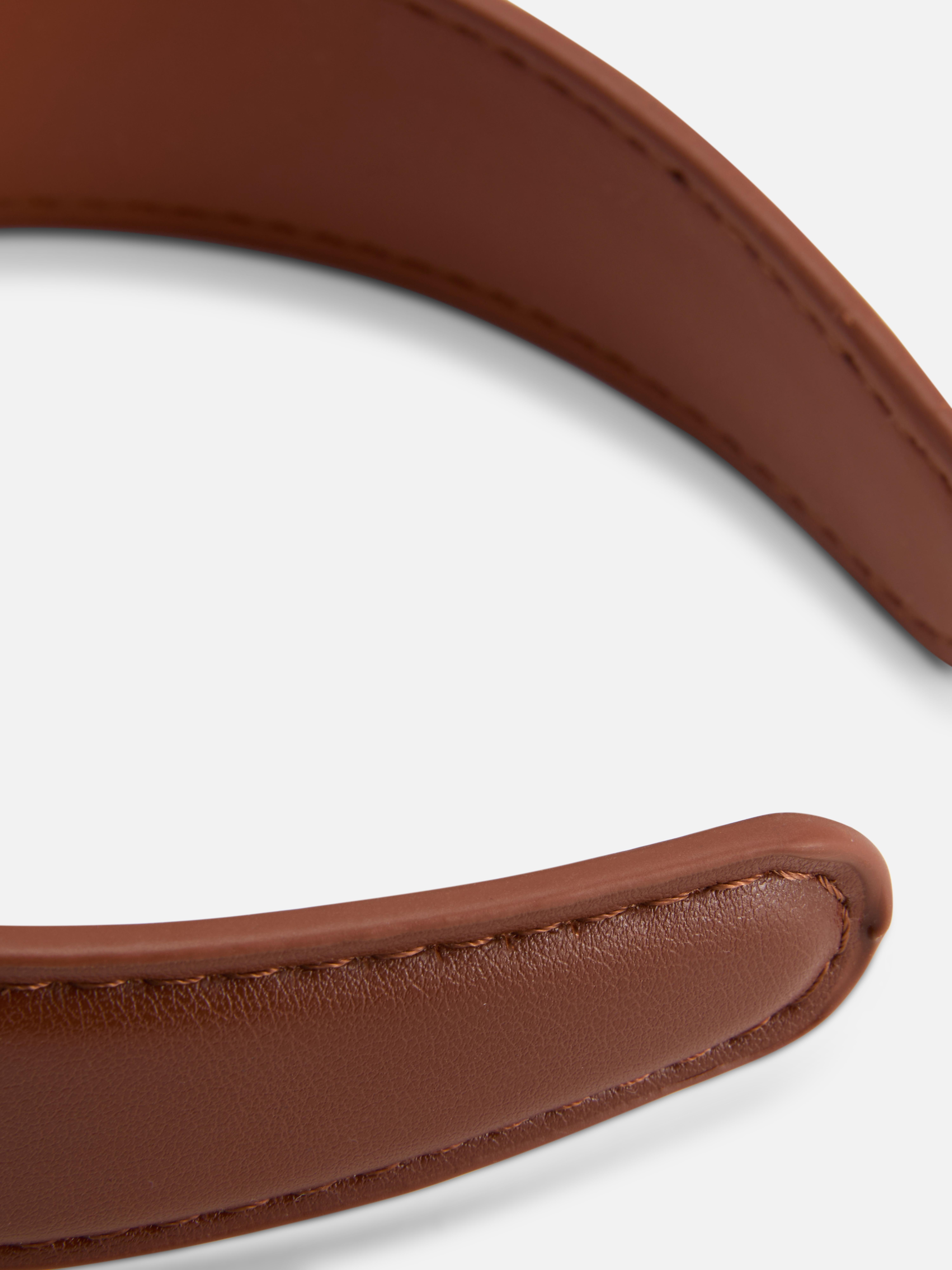 Faux Leather Wide Headband