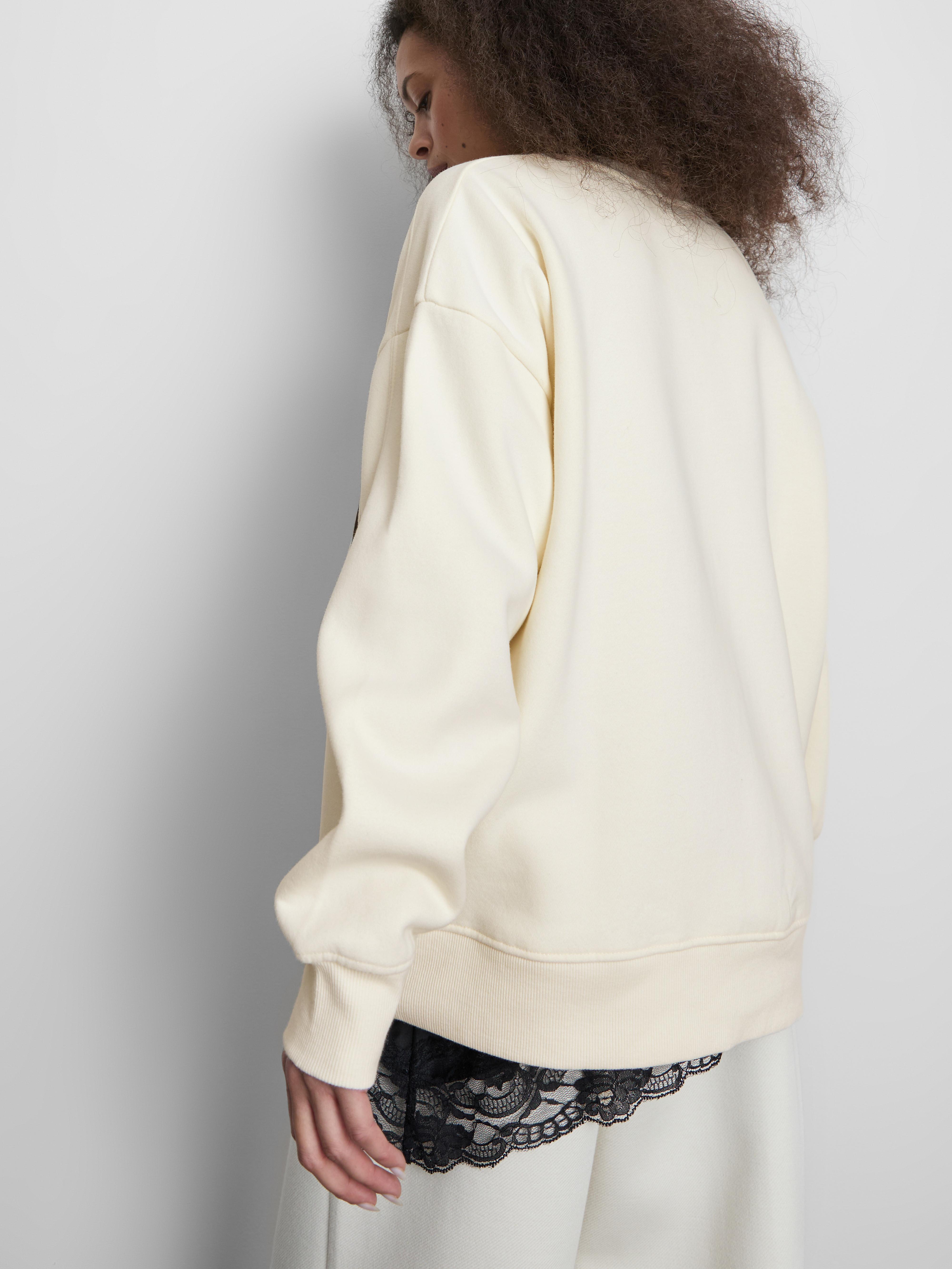 Women's Ivory Oversized Cotton Rich Boston Sweatshirt