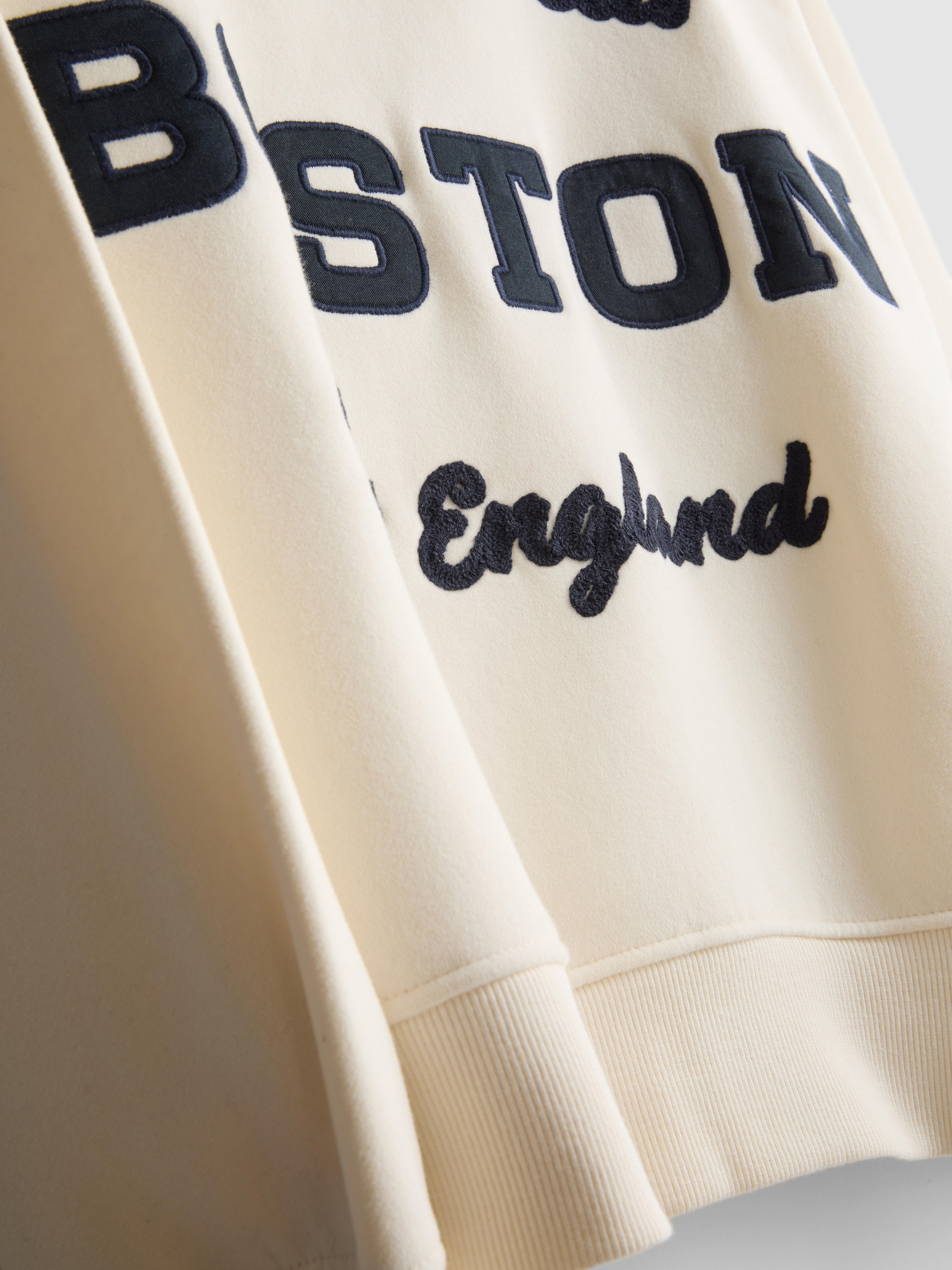 Women's Ivory Oversized Cotton Rich Boston Sweatshirt