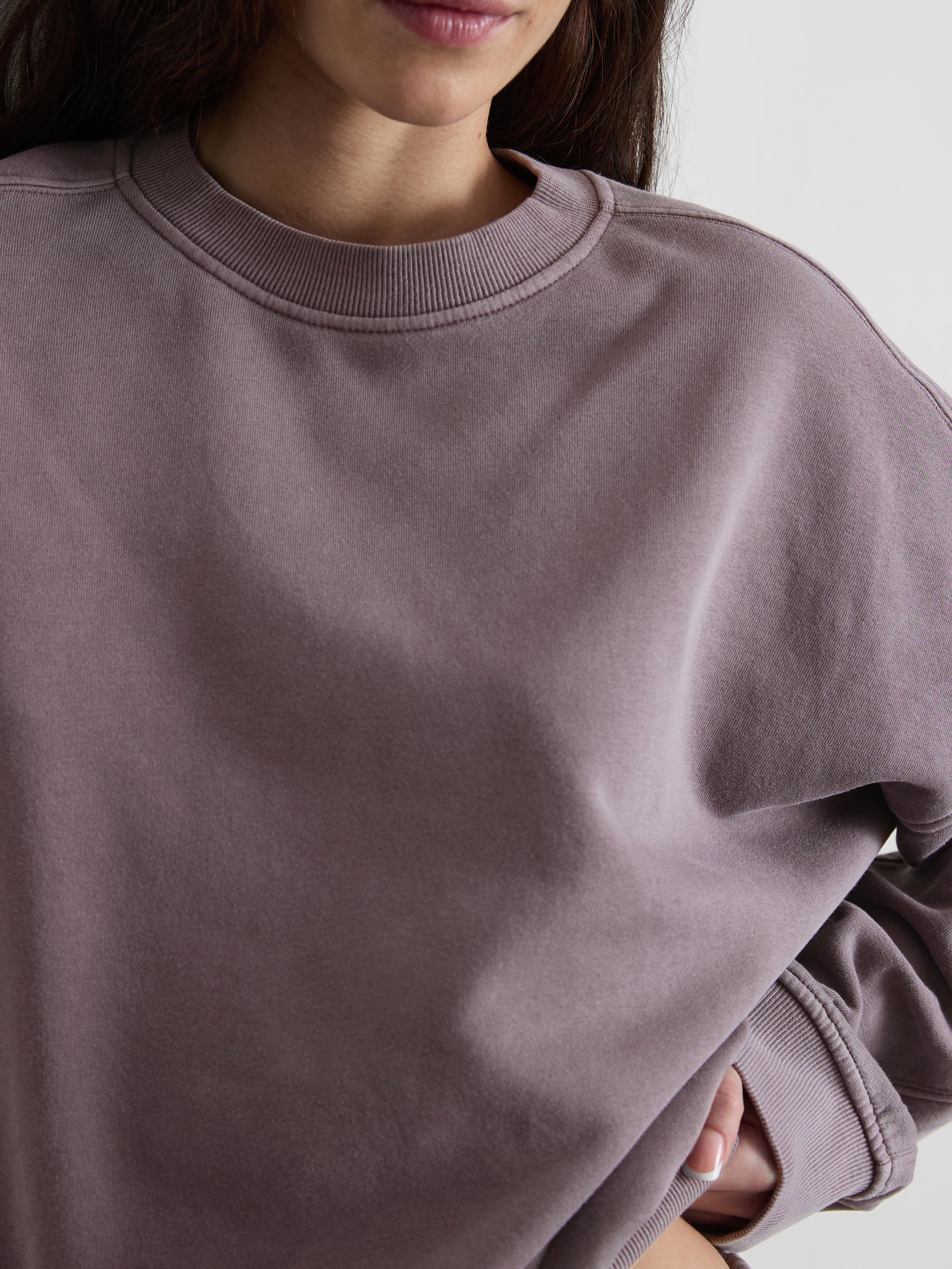 Women's Dark Purple Oversized Drop-Shoulder Sweatshirt