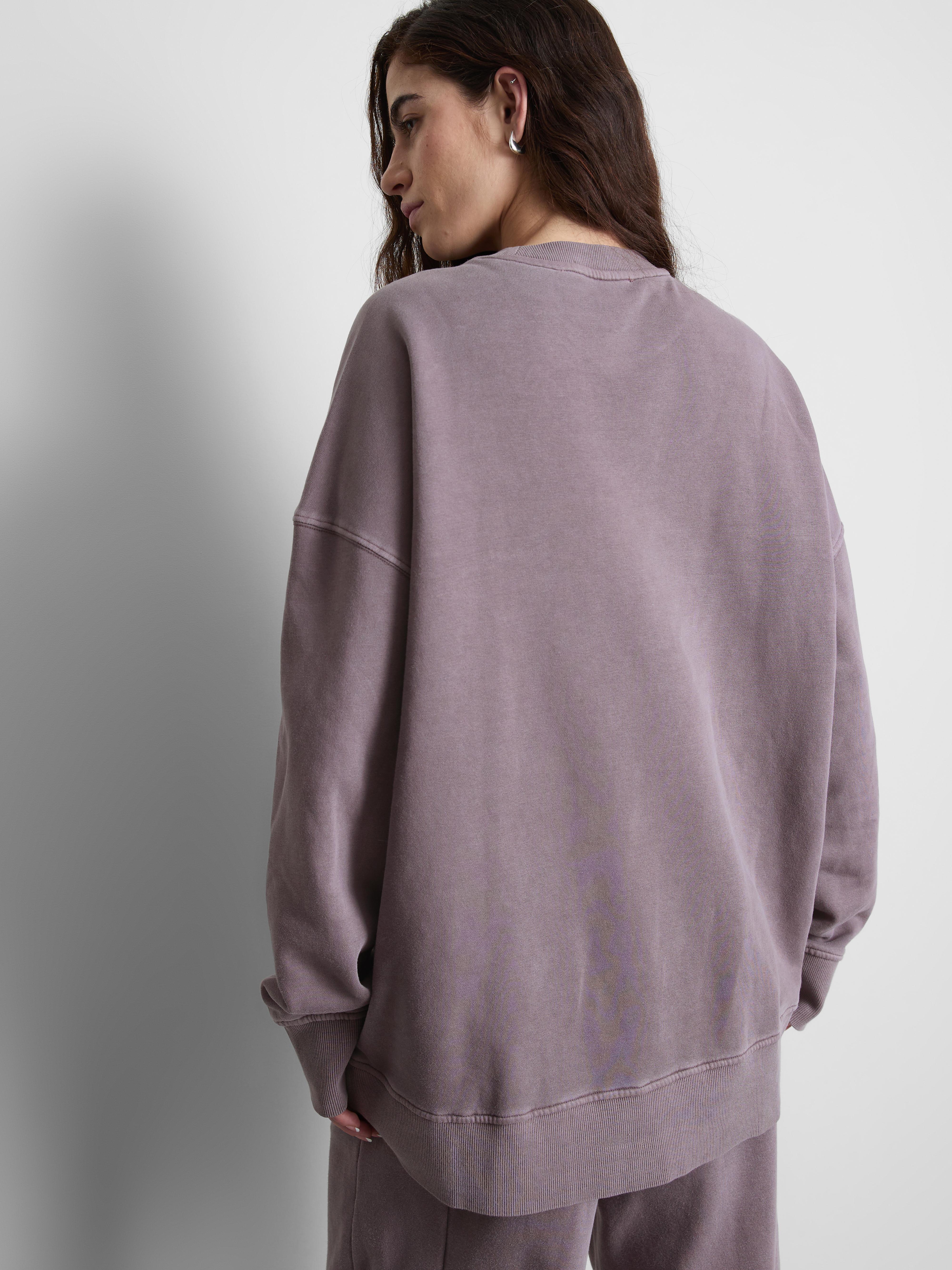 Women's Dark Purple Oversized Drop-Shoulder Sweatshirt