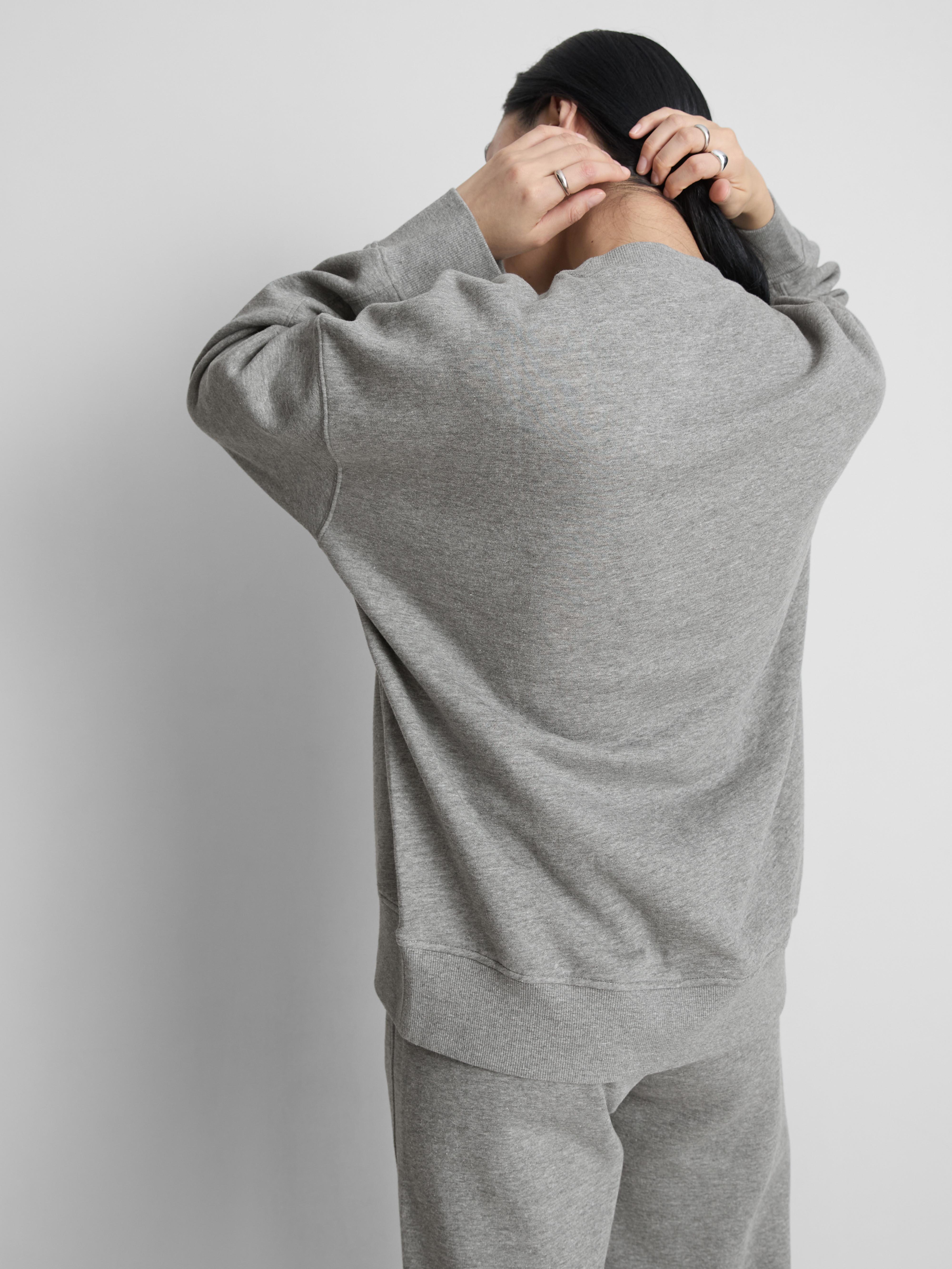 Women's Dark Gray Oversized Drop-Shoulder Sweatshirt