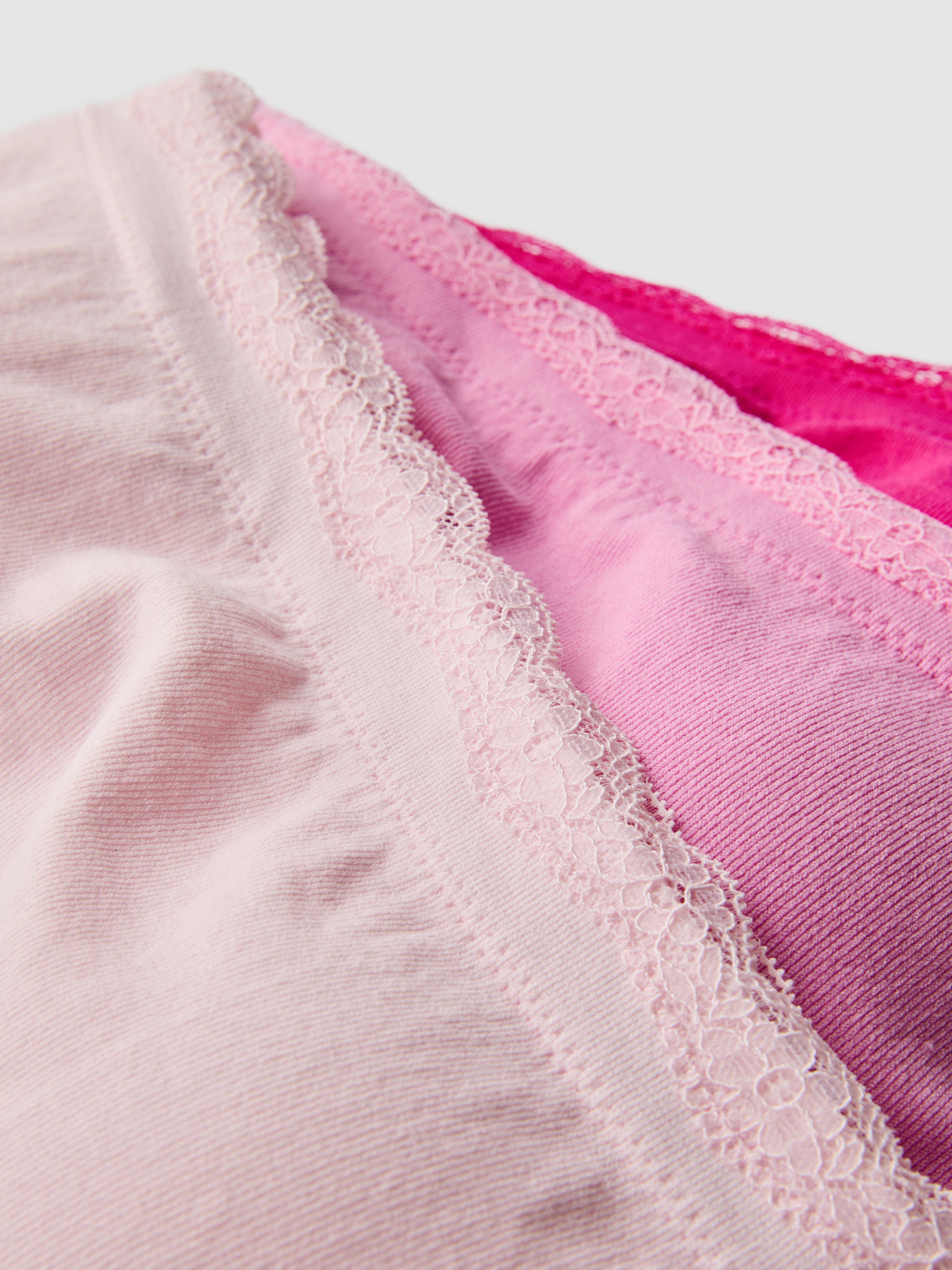 Women's Pink 3pk Seamless Lace Trim Bralettes