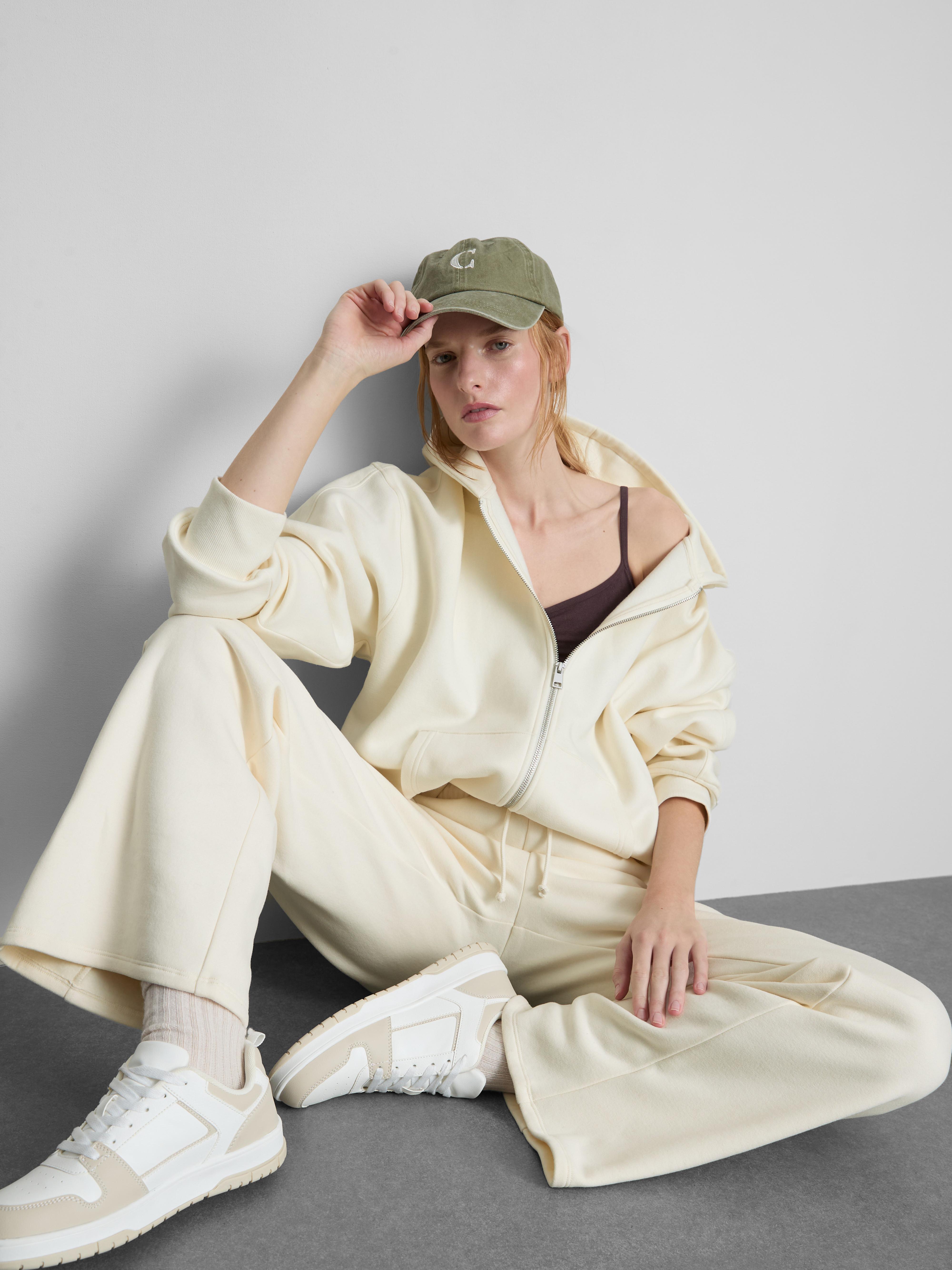 Sudadera con capucha y cremallera con algodón