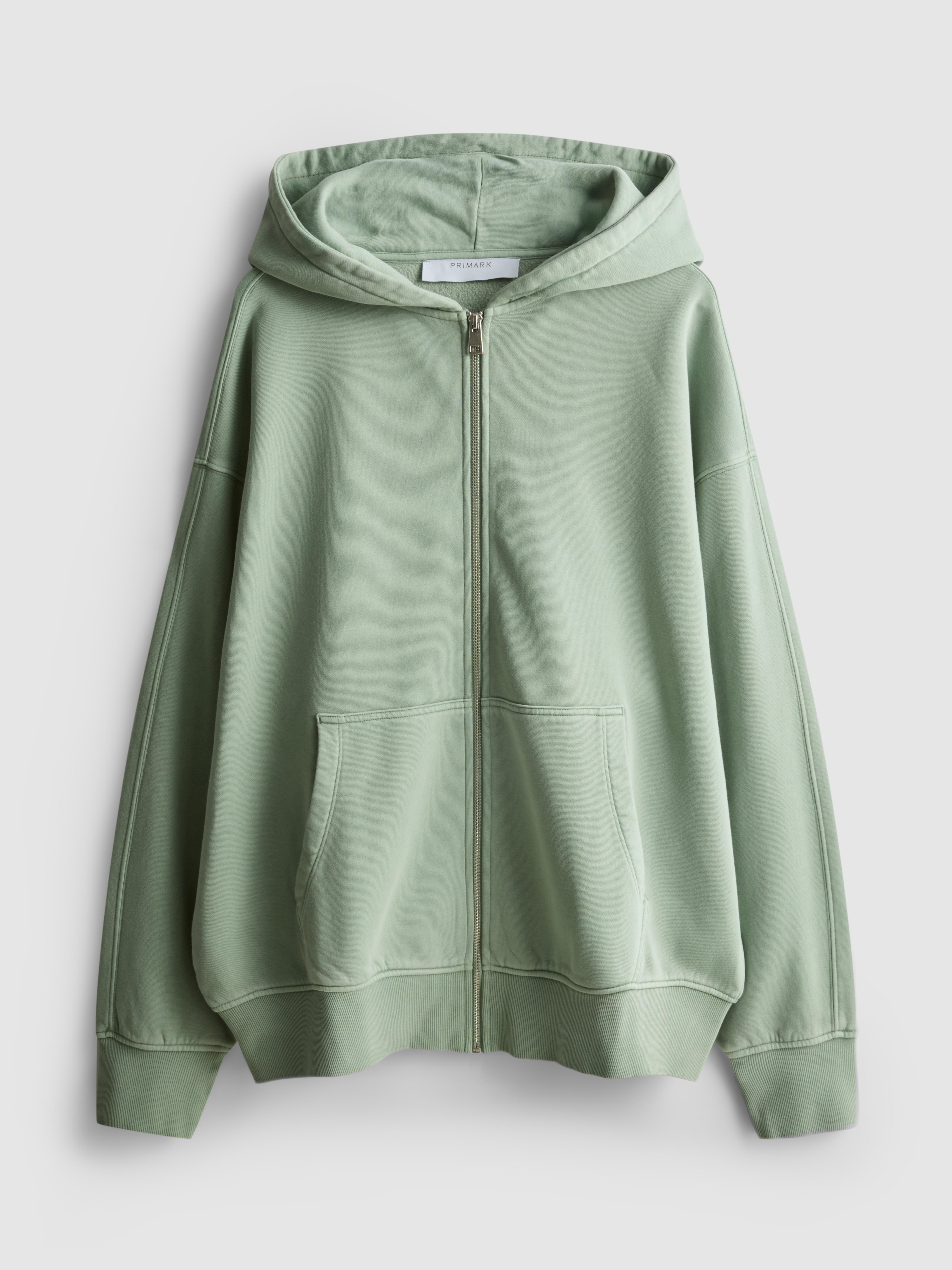 Women's Green Cotton Rich Zip Through Hoodie
