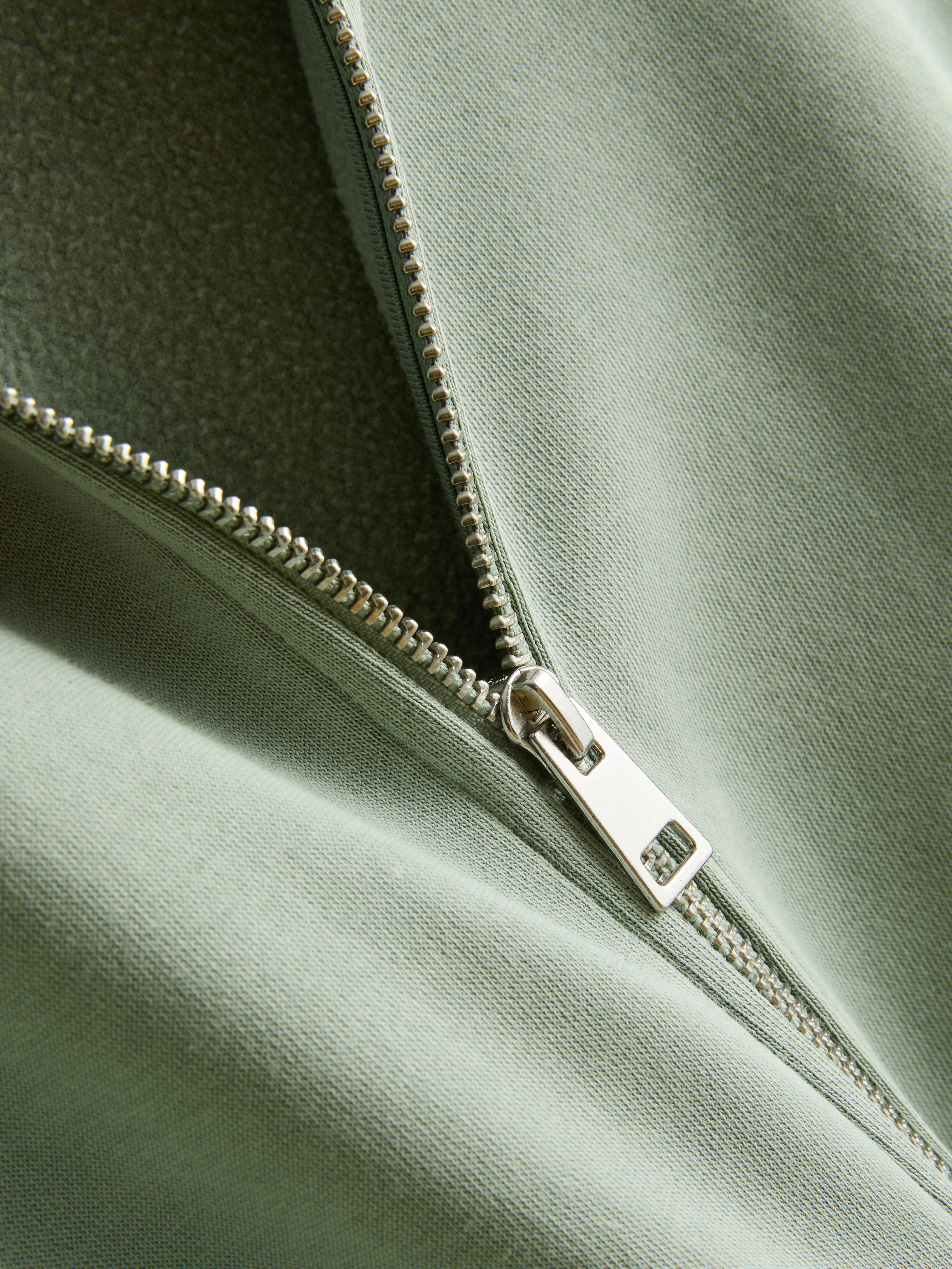 Women's Green Cotton Rich Zip Through Hoodie