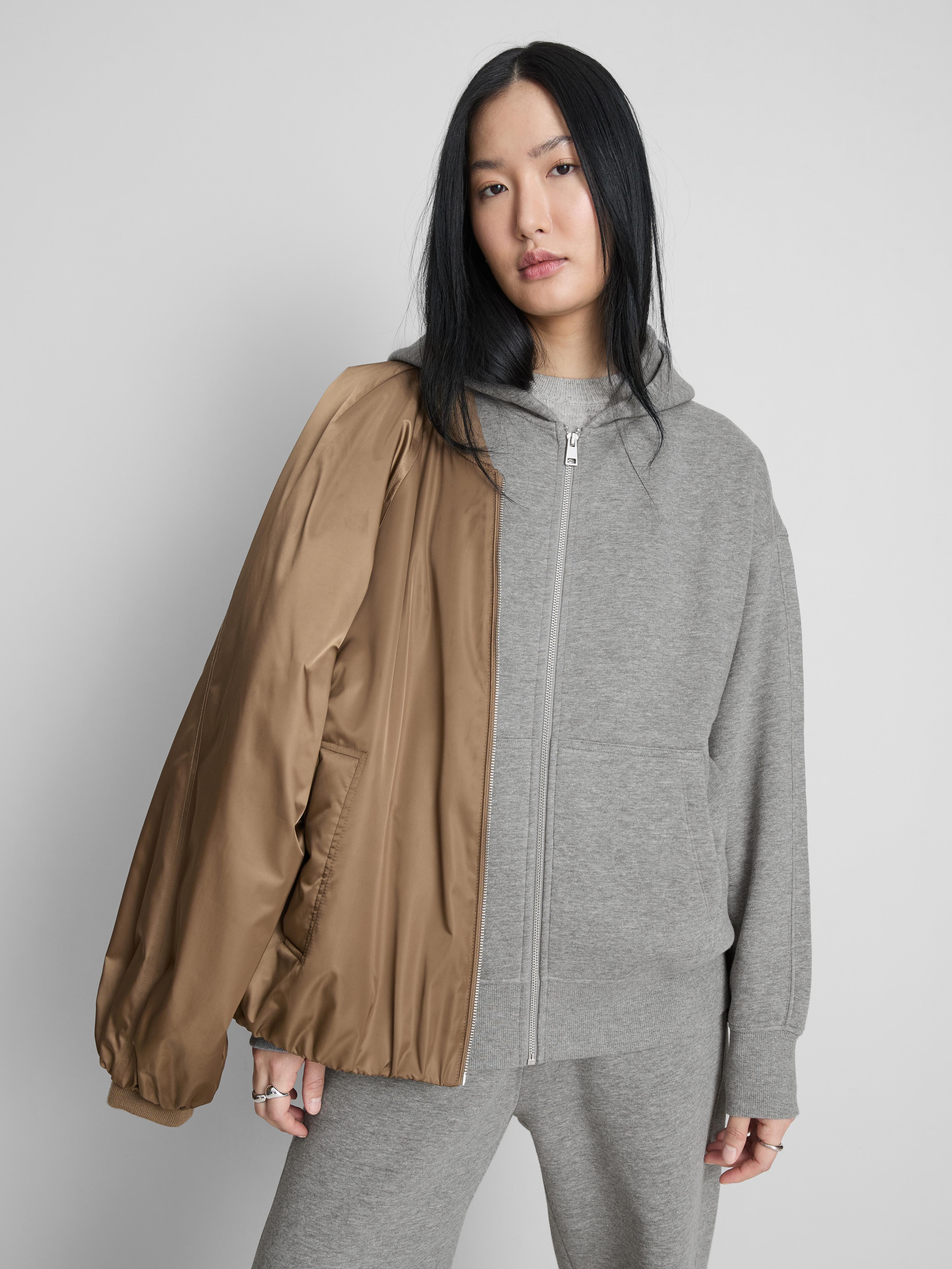 Women's Dark Gray Cotton Rich Zip Through Hoodie