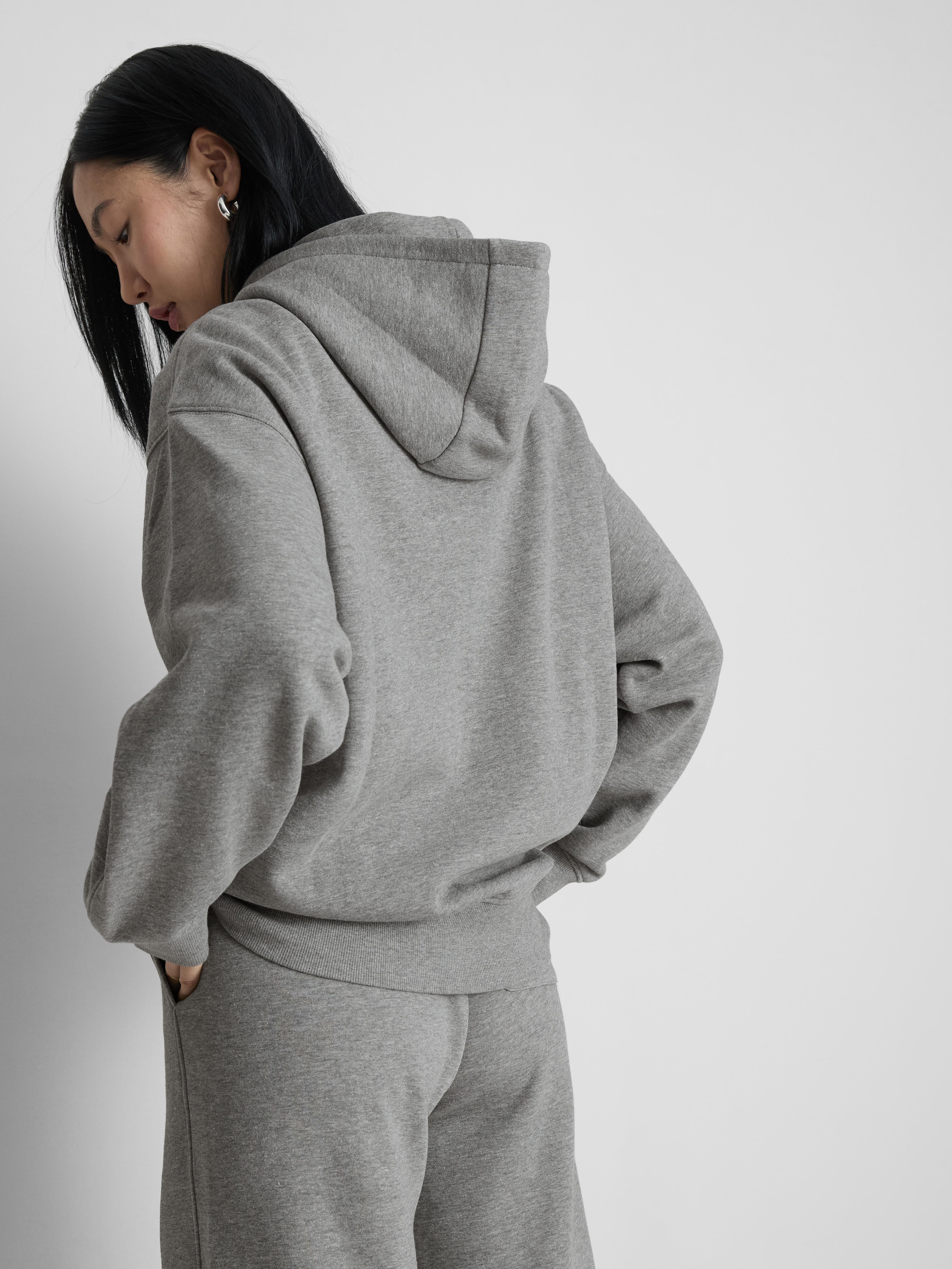 Women's Dark Gray Cotton Rich Zip Through Hoodie