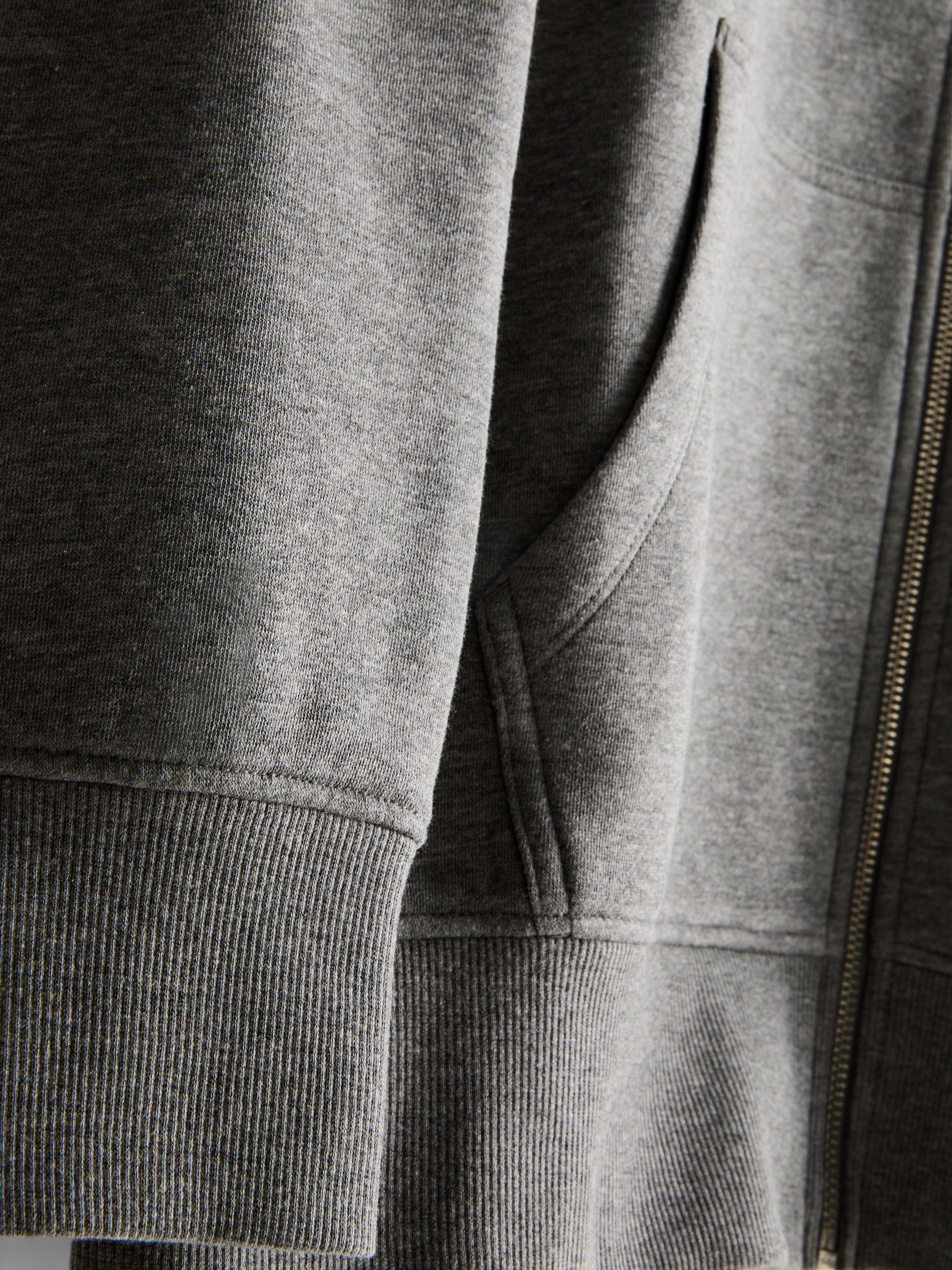 Women's Dark Gray Cotton Rich Zip Through Hoodie