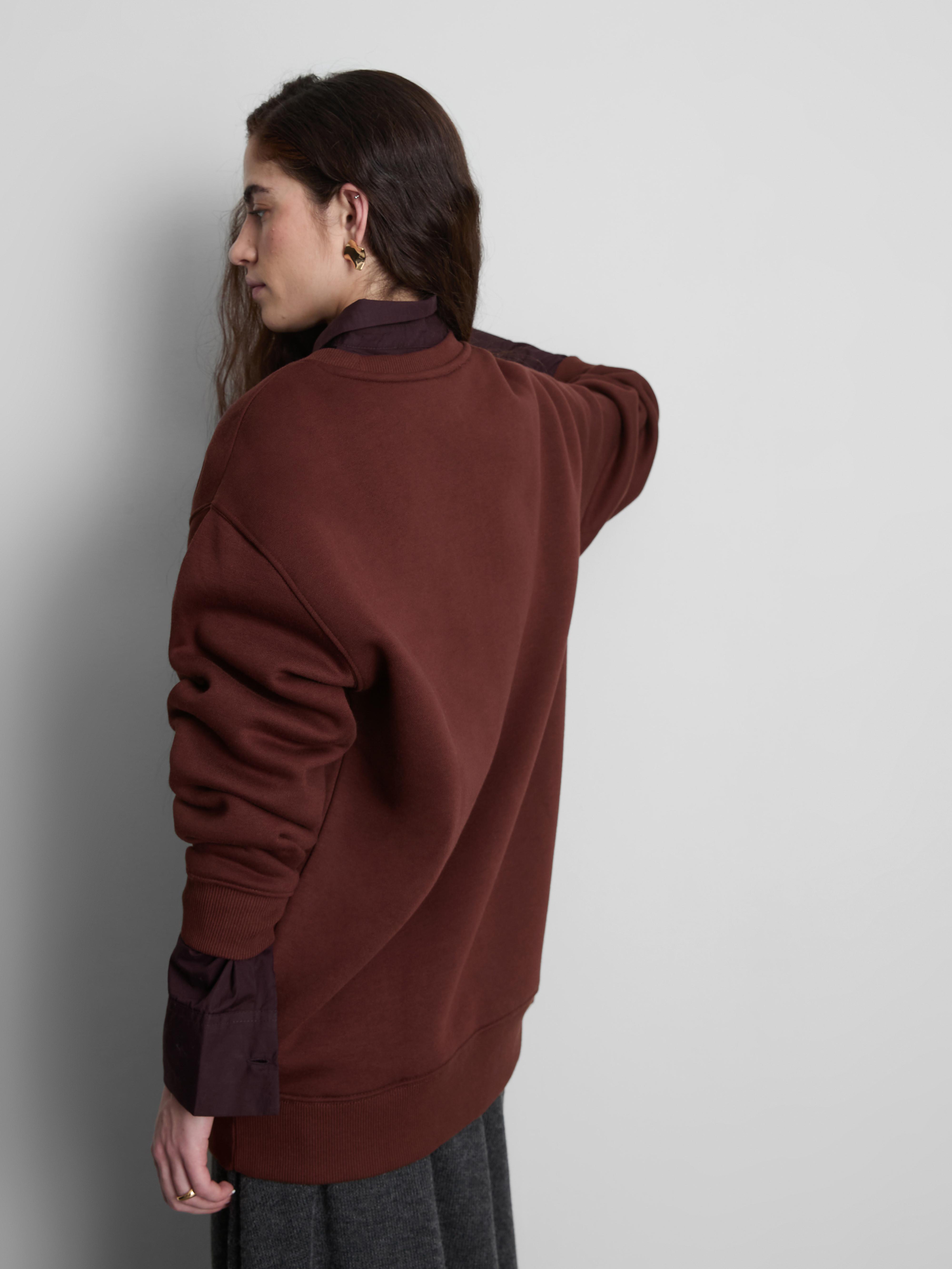 Women's Burgundy Cotton Blend Colleigiate Sweatshirt
