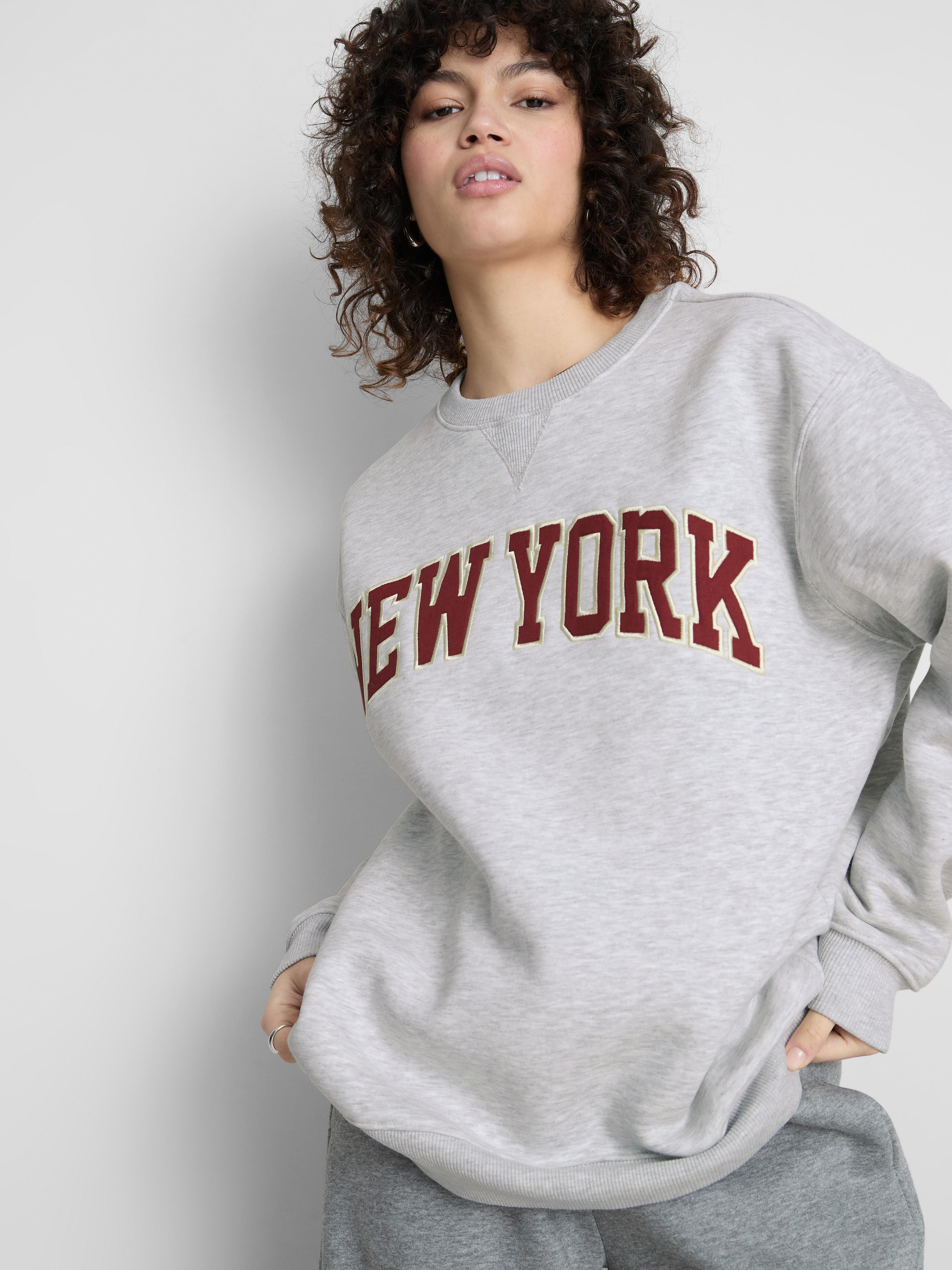 Women's Gray Heather Cotton Blend Colleigiate Sweatshirt