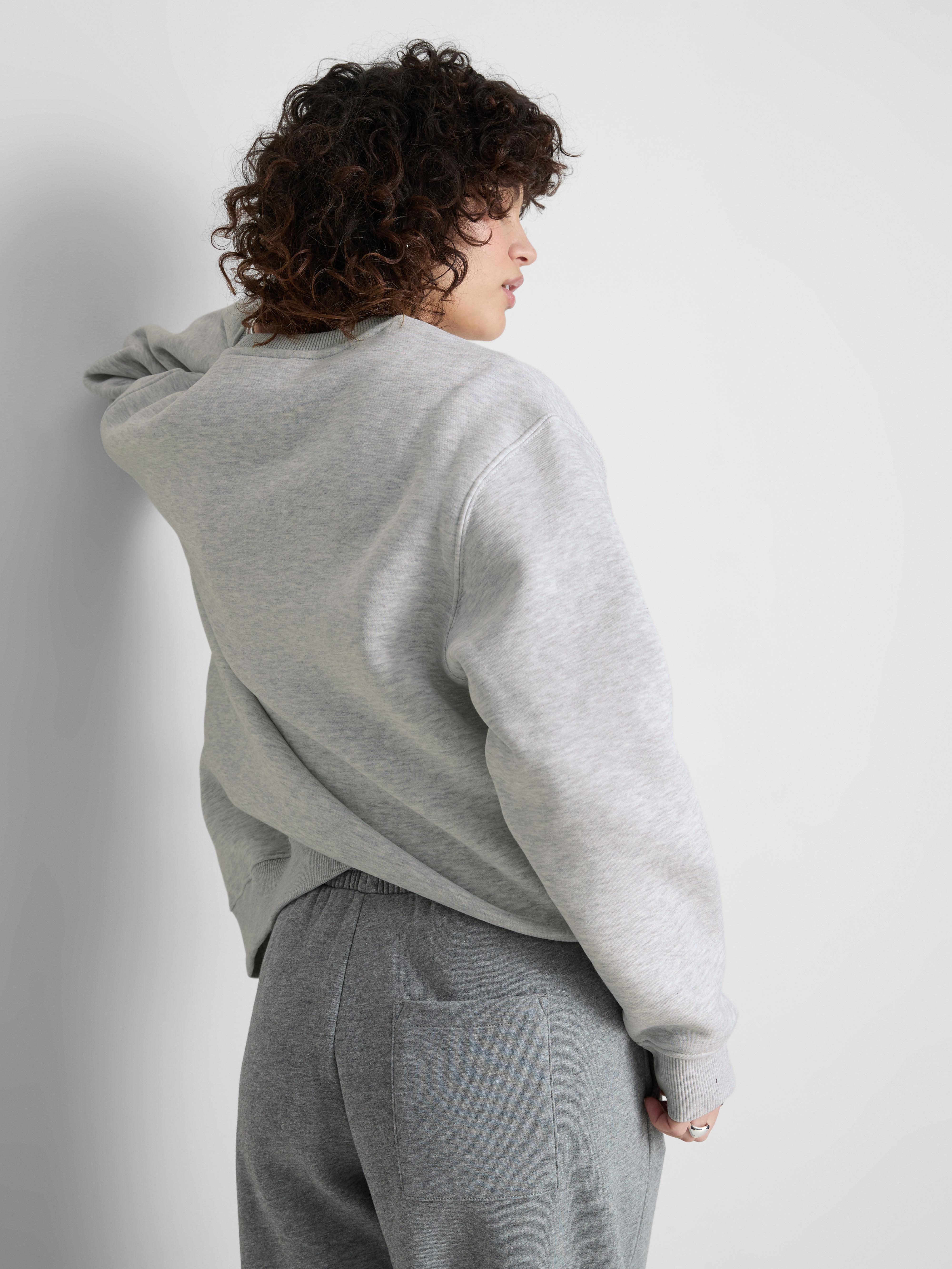 Women's Gray Heather Cotton Blend Colleigiate Sweatshirt